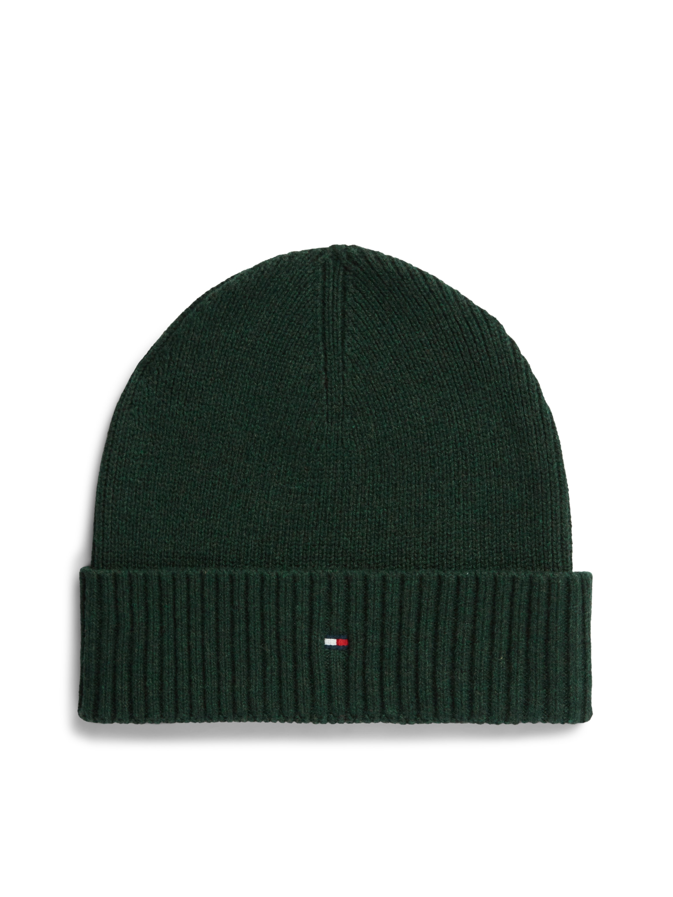 Tommy Hilfiger Bonnet tricoté »TH FLAG PIMA COTTON BEANIE« bonnet avec broderie logo, avec part de cachemire, unisexe