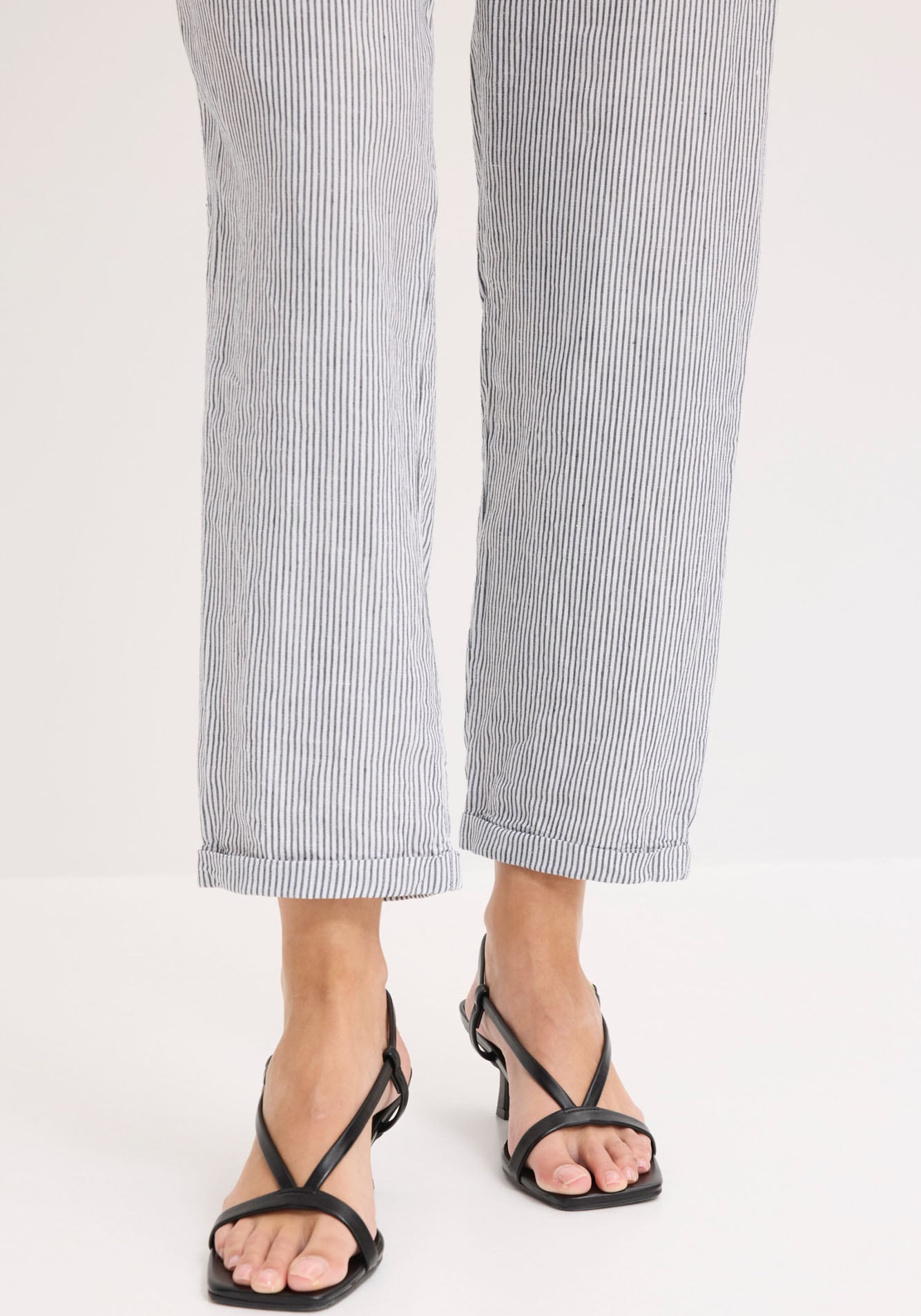 bonprix Pantalon en lin  en lin et lyocell, avec bord-côte élastique, regular fit