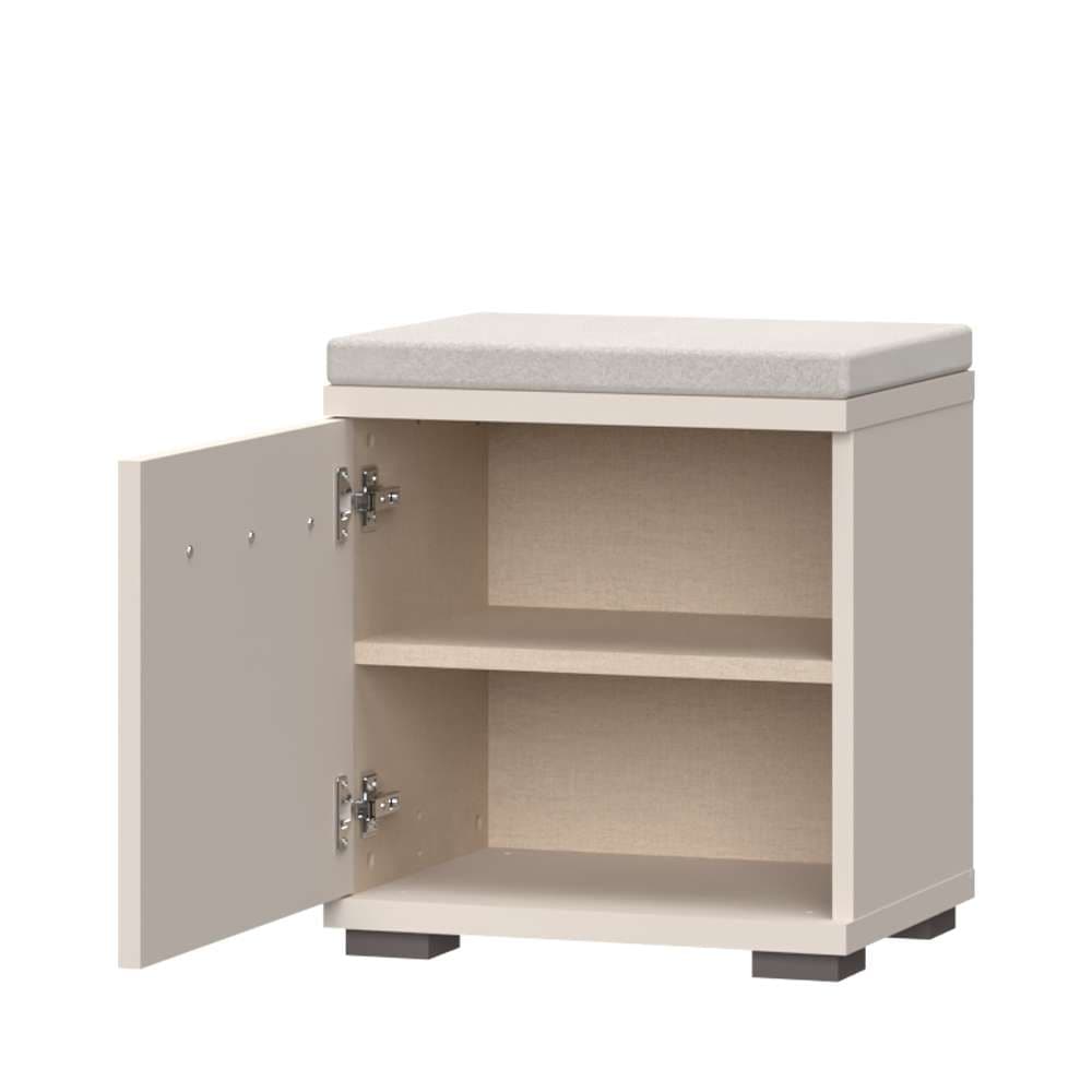GOODproduct Banc à chaussures »Opera, Schuhschrank, Schuhregal, Schuhtruhe, Breite 46 cm« 1 cuis tlg. avec coussin d'assise, laqué UV, ferrures de haute qualité, couleur cachemire