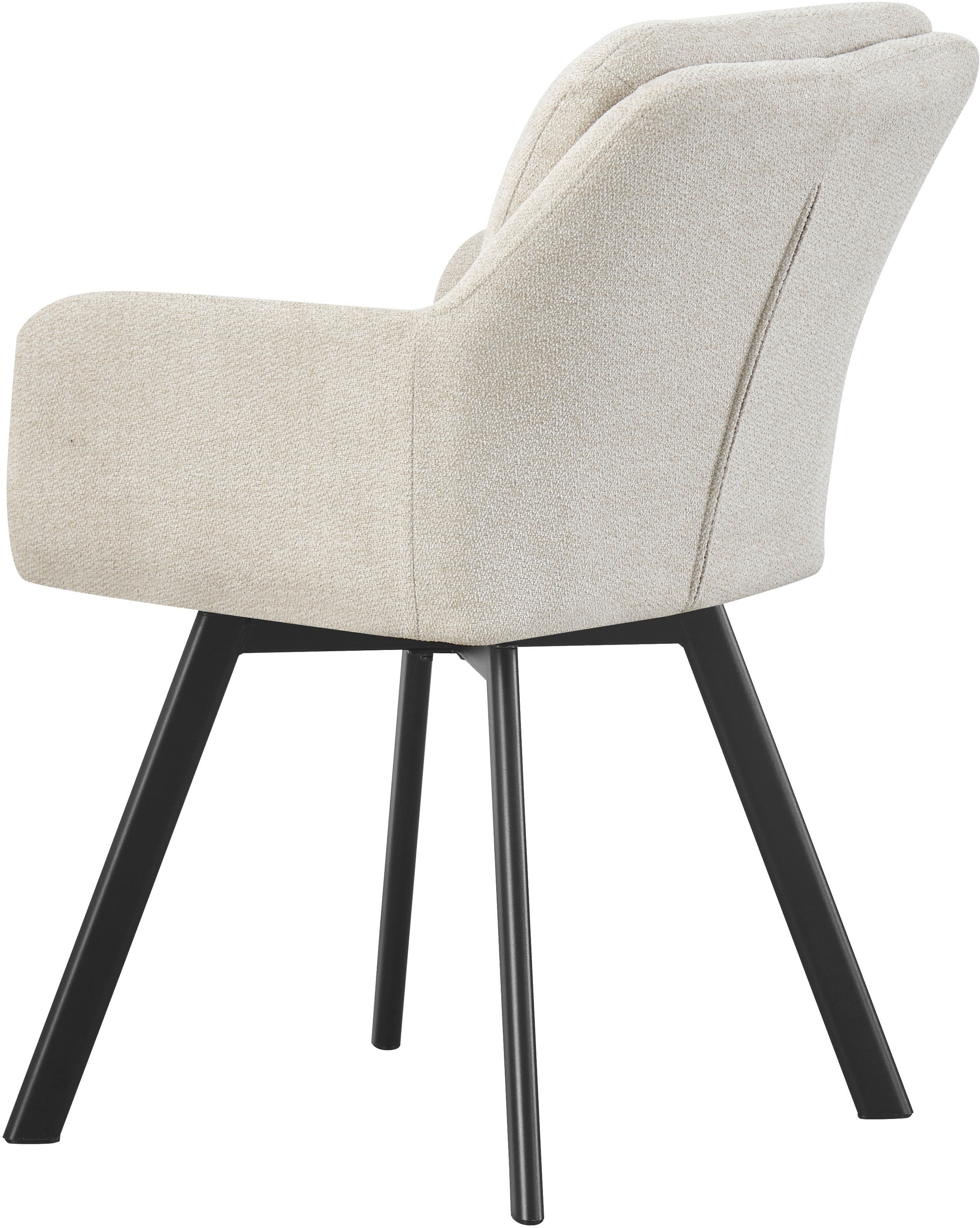 Home affaire Chaise de salle à manger »NEEPAWA, 2er Set, mit Metallgestell in matt schwarz« (Ensemble) 2 cuisin verschiedenen Farben, Belsatbarkeit pro Stuhl 120 kg, mit Armlehne