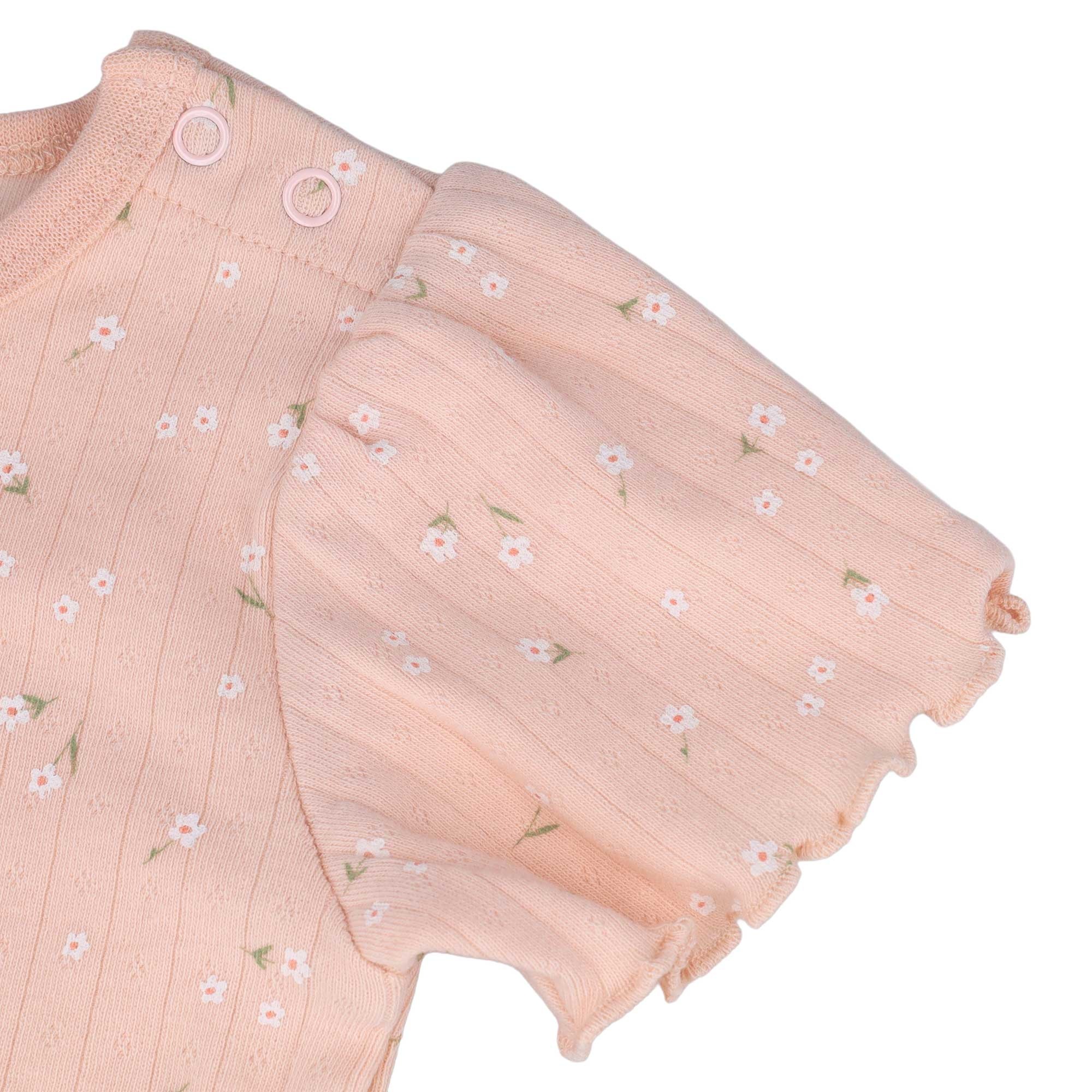 MAXIMO Body à manches courtes 1 rose pâle, imprimé floral intégral, manches courtes, bébé fille