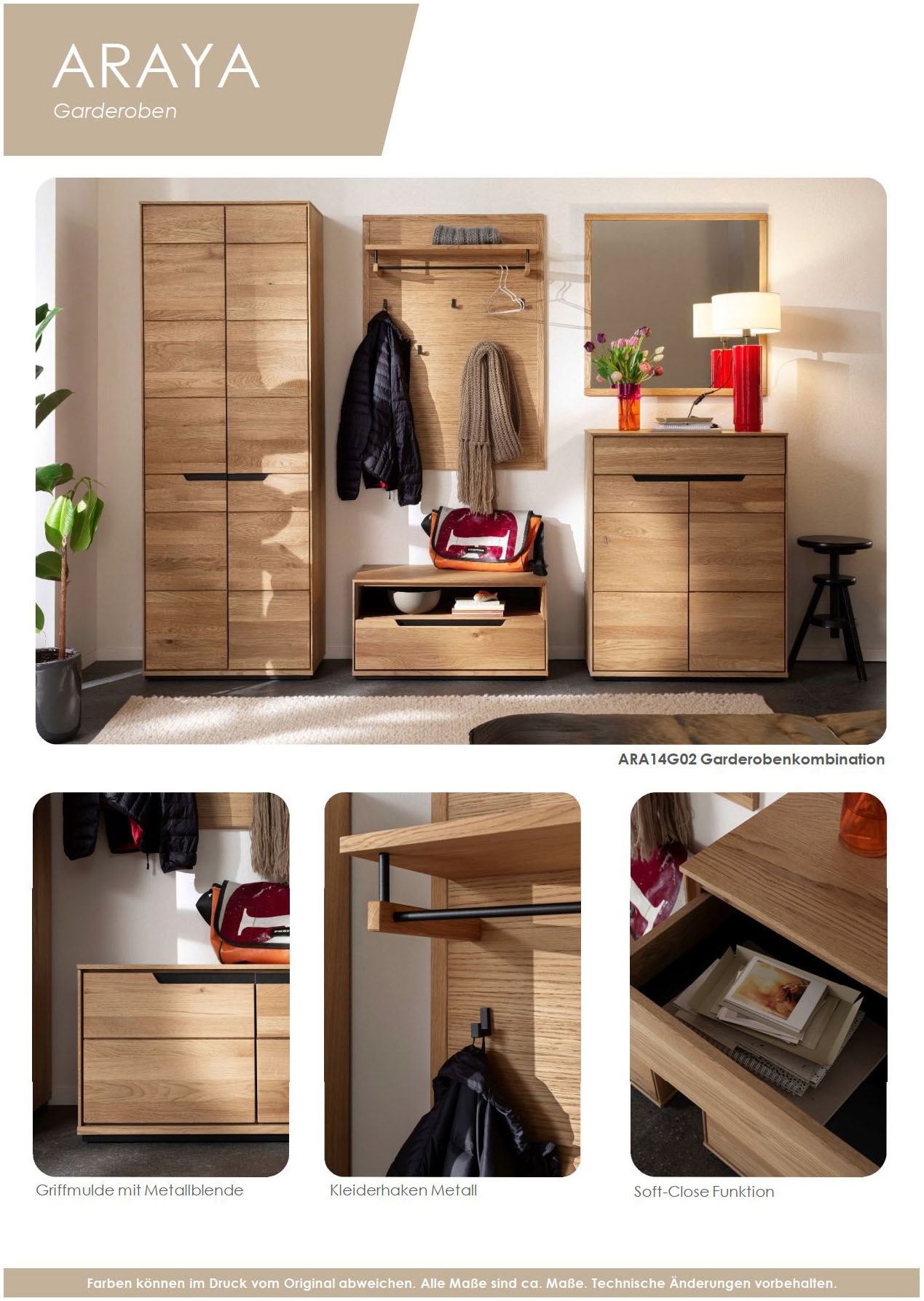 MCA living Schuhschrank »Araya Kommode,Schubladenkommode,Flurkommode,Breite 79 cm« Set, 1 Stück, 1 Stk. tlg. Schubkasten,Türen gedämpft,2 Einlegböden,FSC-Mix,Made in Europe