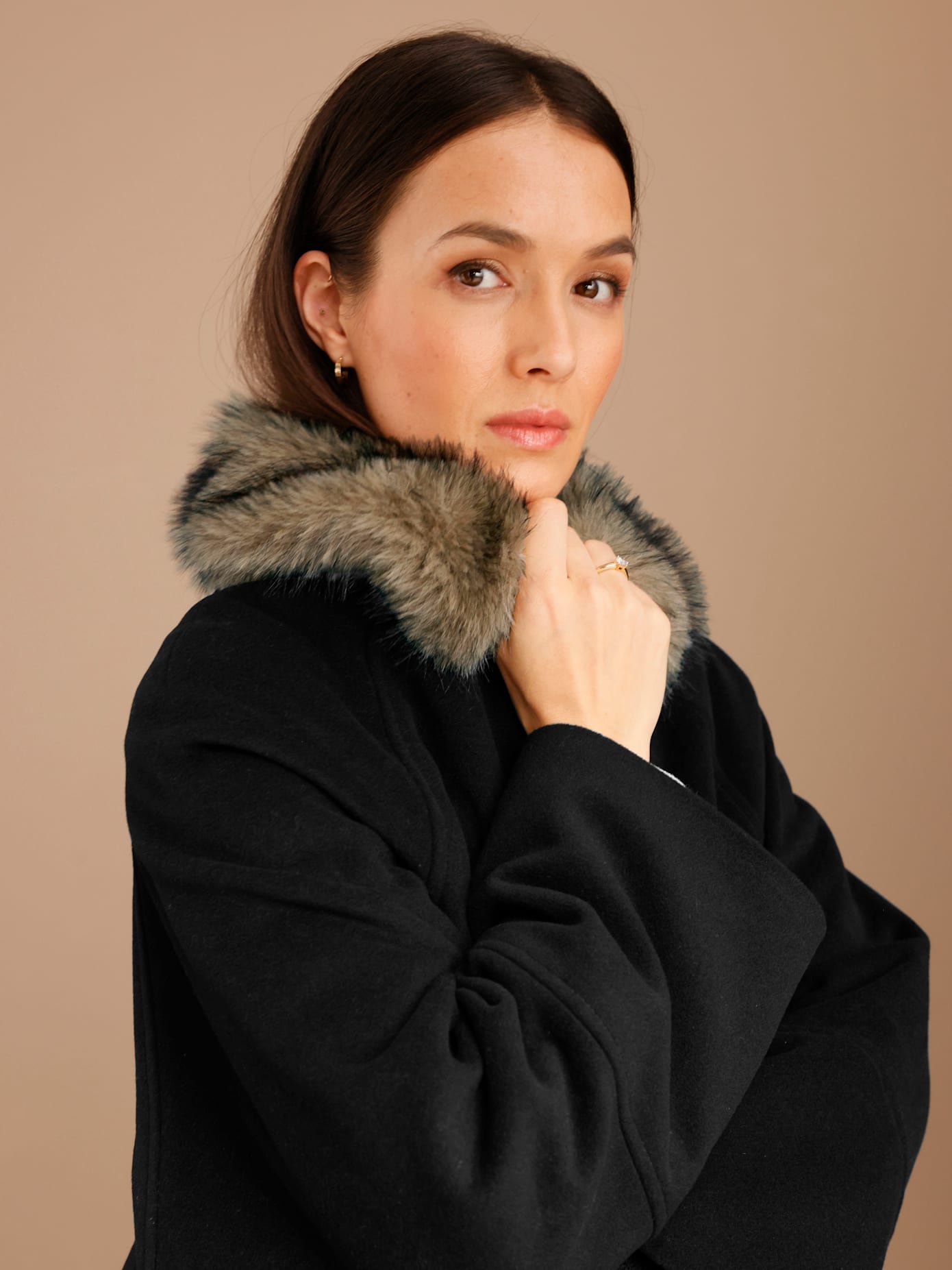 CREATION L PREMIUM Veste en laine ohne Kapuze