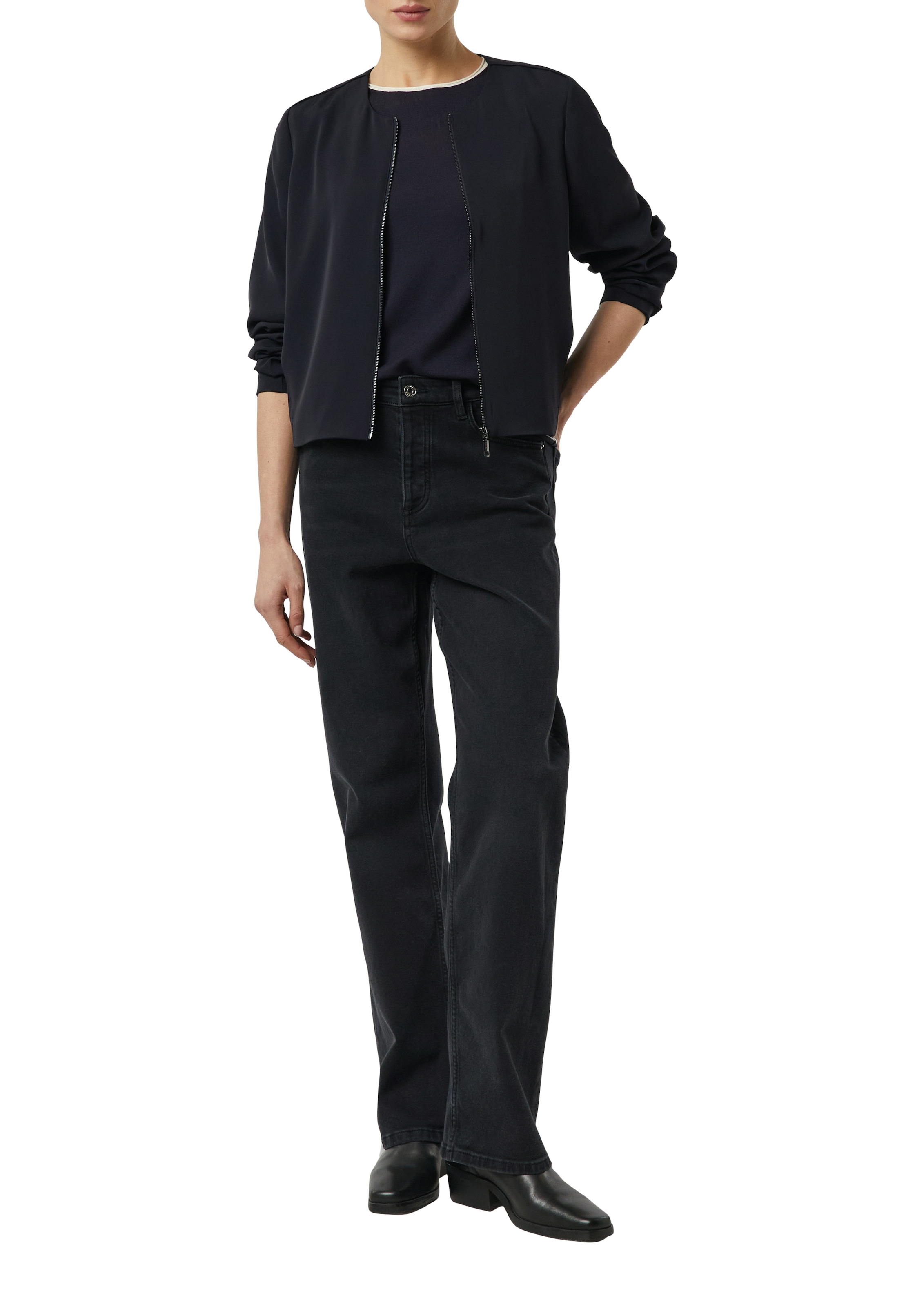 Comma Pull en tricot halbarm, mit farblich angesetzten Abschlüssen