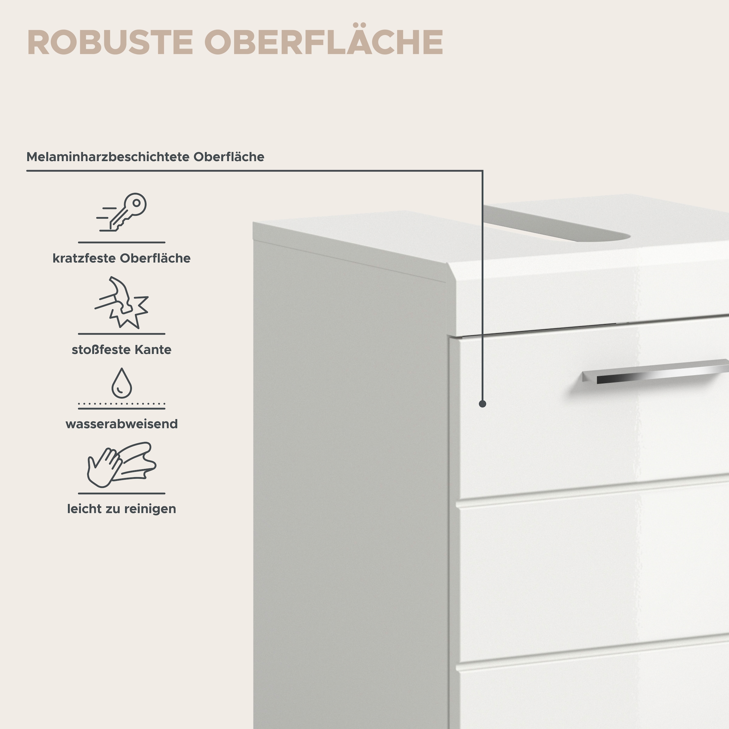 welltime Badmöbel-Set »SIENA, 3-tlg., Waschbeckenunterschrank, Spiegelschrank & Hochschrank«