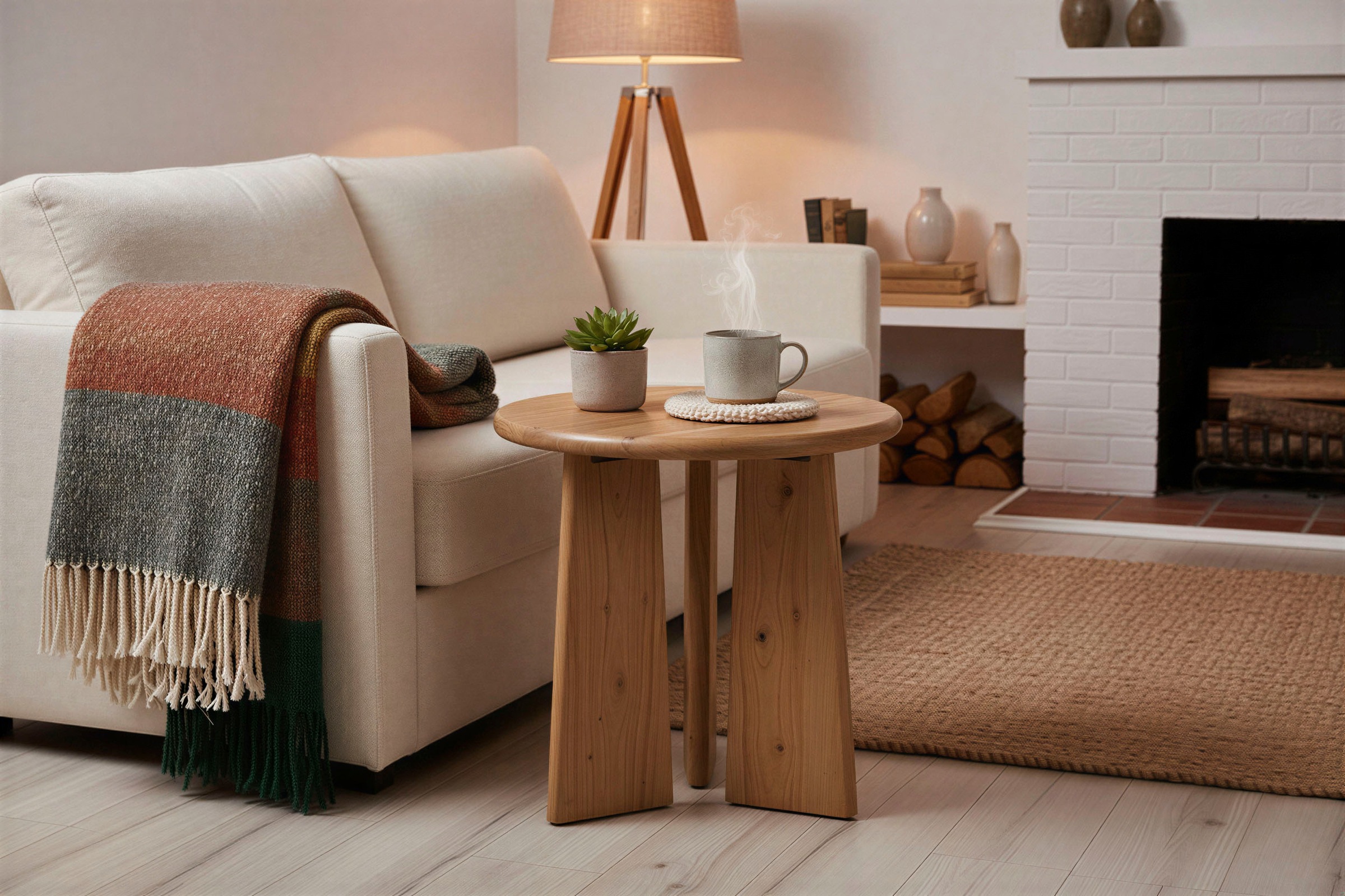 SIT Beistelltisch »Haag rund aus Akazie mit dynamischer Form & Naturholzoptik« 4 cm starke Akazienplatte mit runder Form & abgerundeten Kanten