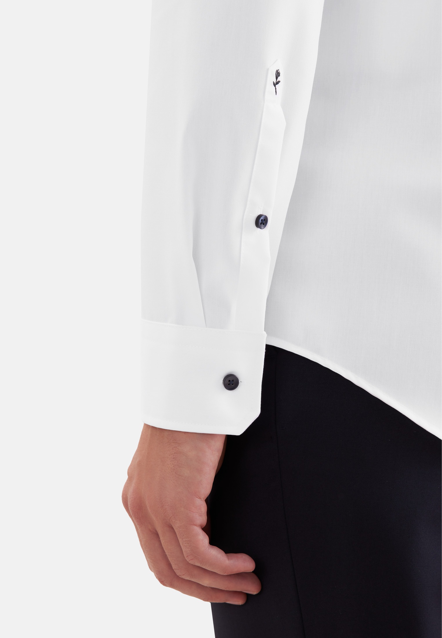 seidensticker Chemise d'affaires »Schwarze Rose« Col Kent uni 1/1 cintré