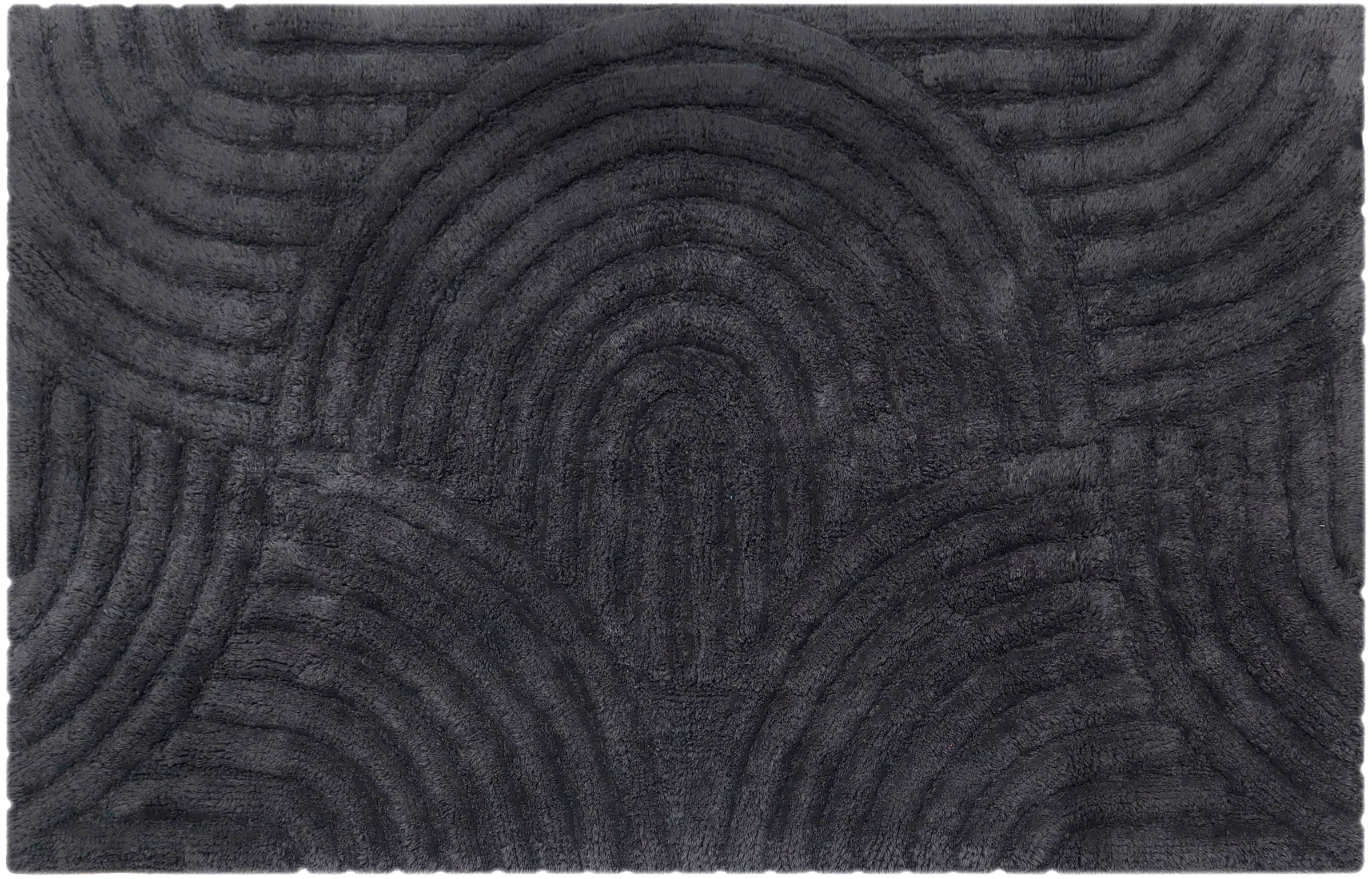 my home Badematte »Juna, Badvorleger, Badezimmer Teppich, Zen, Scandi, Boho« Höhe 15 mm rutschhemmend beschichtet fussbodenheizungsgeeignet Baumwolle, Hoch-Tief-Effekt, weich