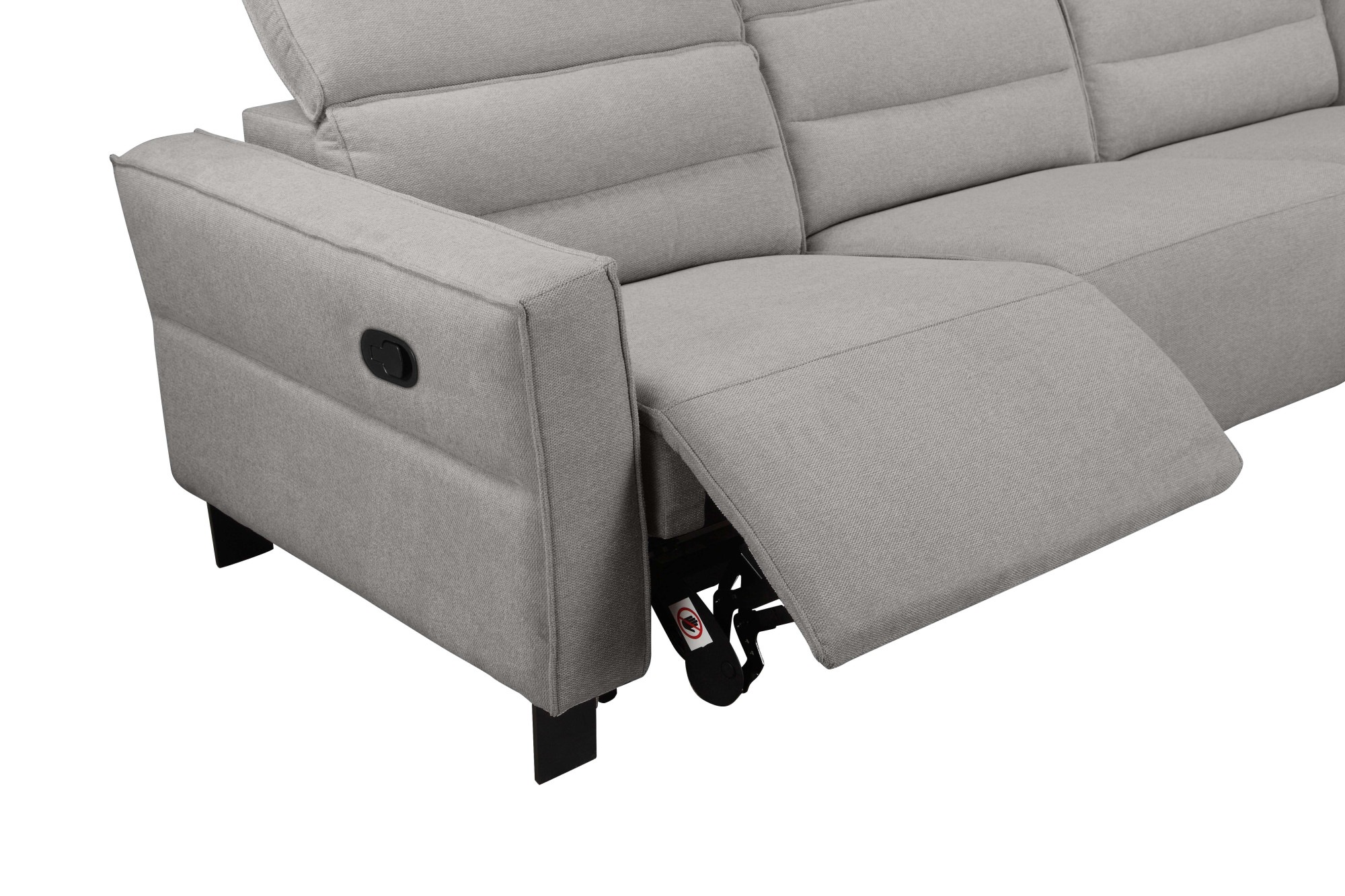 GOODproduct Canapé d'angle »CARPARI Webstoff,L-Form,224 cm, man./elektr. Relaxfunktion« USB A/C et réglage de la tête