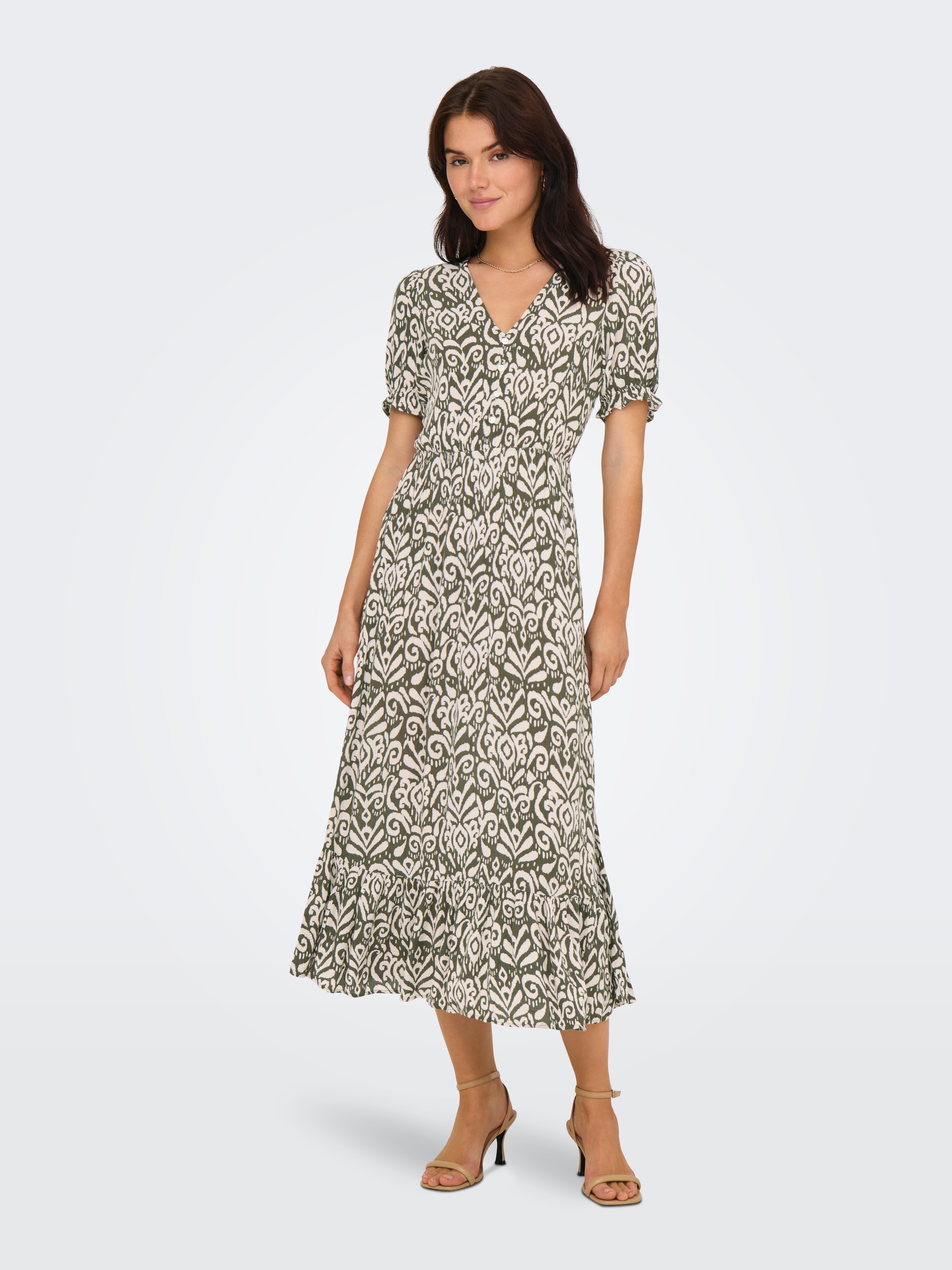 ONLY Maxi robe »ONLCHIANTI S/S LONG DRESS WVN NOOS« viscose, coupe regular