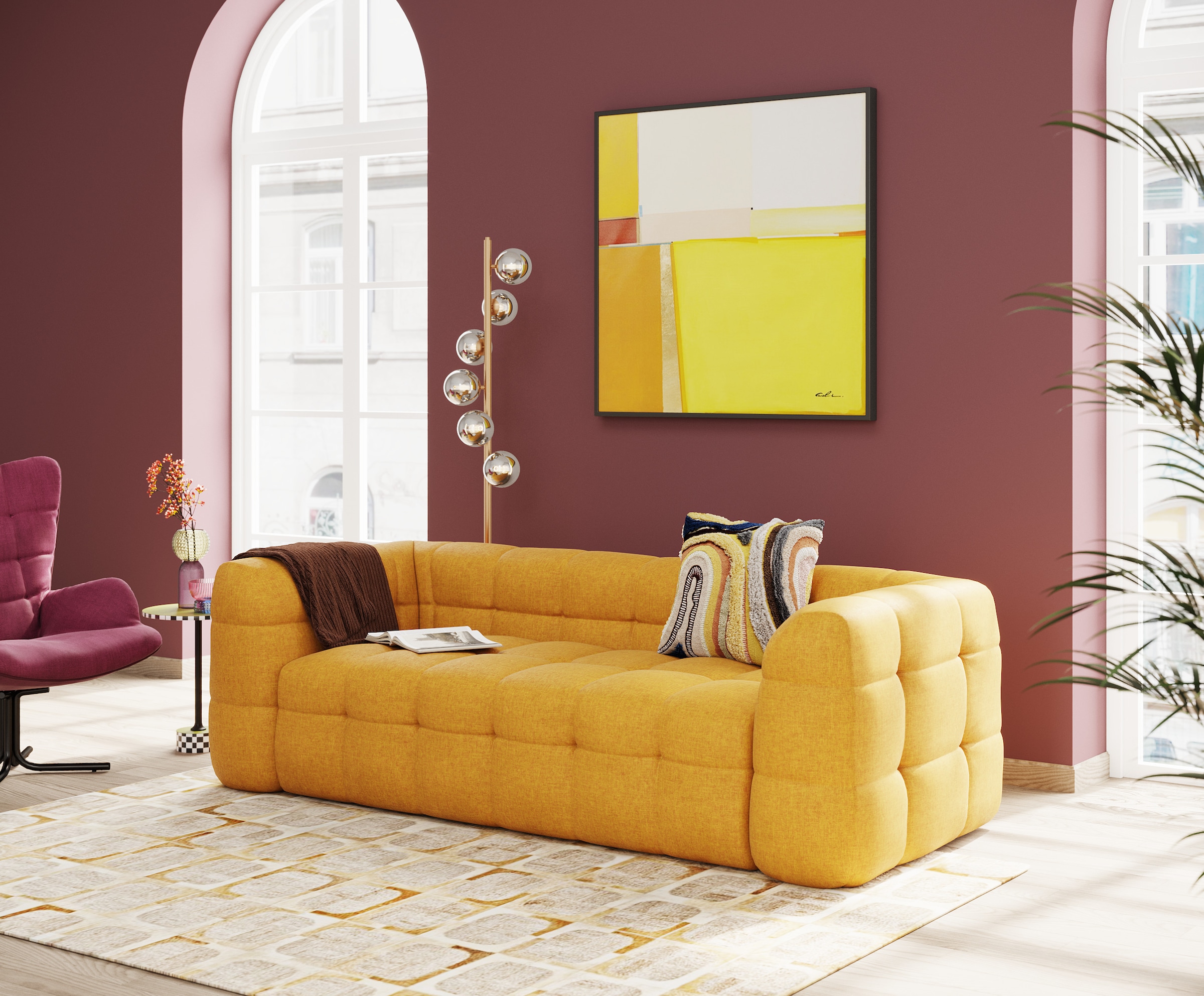 Kare Design Coussin décoratif »Lava, Kissenhülle mit Füllung, 45x45 cm« stützt Kopf und Nacken angenehm und sorgt für erholsamen Schlaf