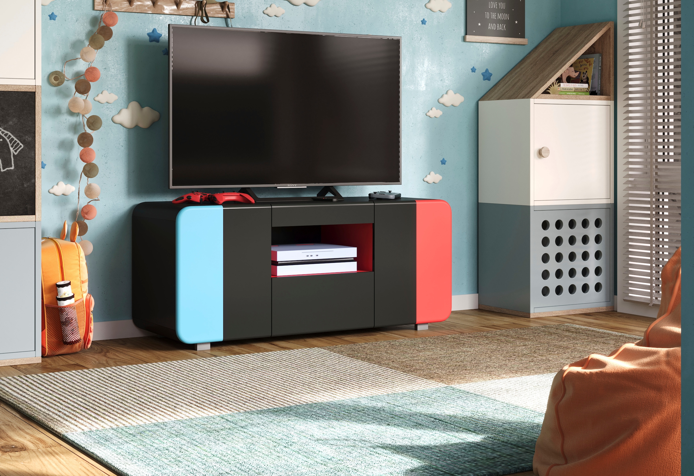 INOSIGN Lowboard »NextLevel speziell geeignet für Spielekonsolen« Gaming-Lowboard wahlweise mit Beleuchtung - (B/T/H) 115/42/49 cm