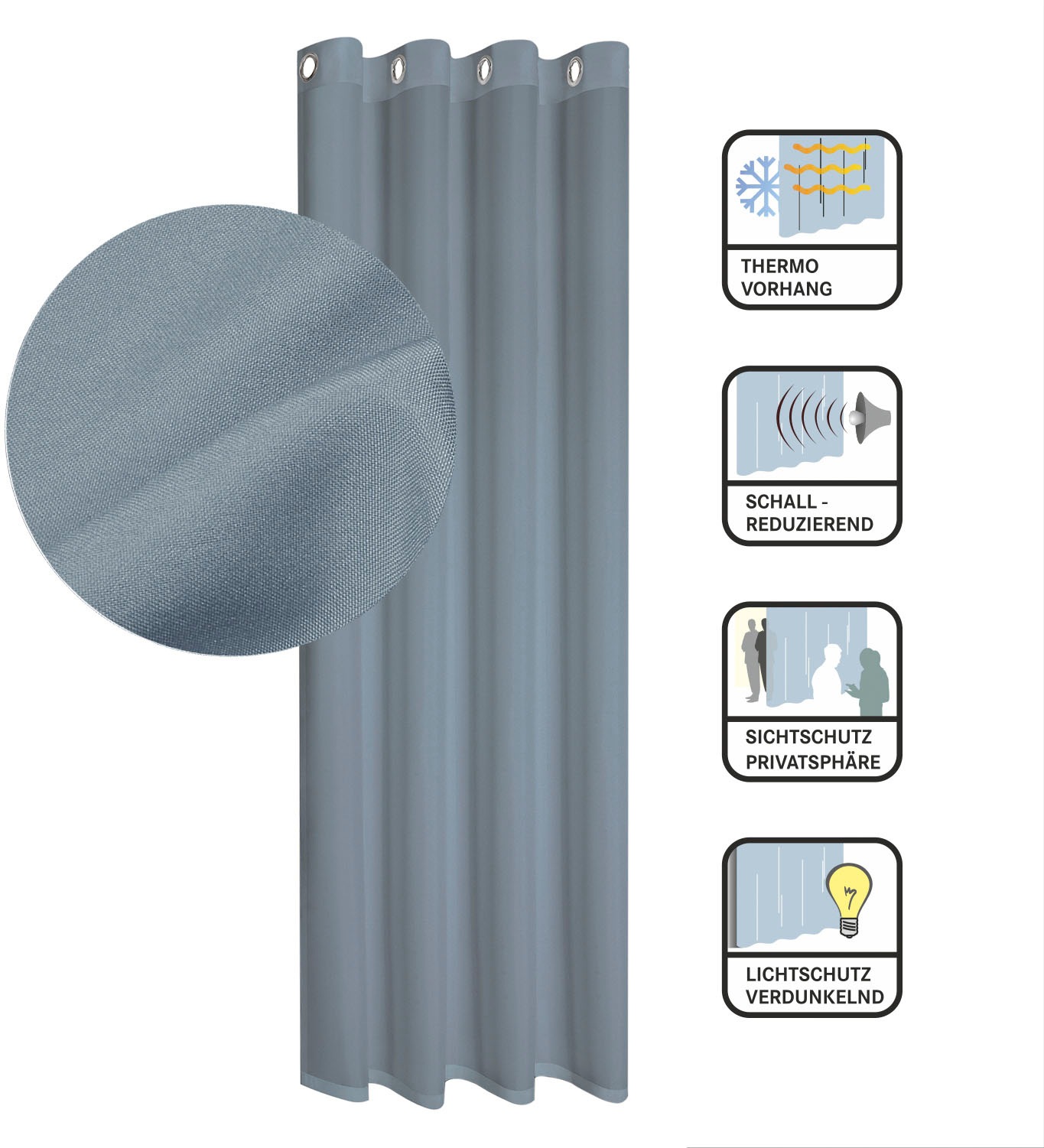 Gerster Rideau »Ilia« Oeillets 1 cuis tlg. HxB: 235x140, klasischer Uni Ösenschal