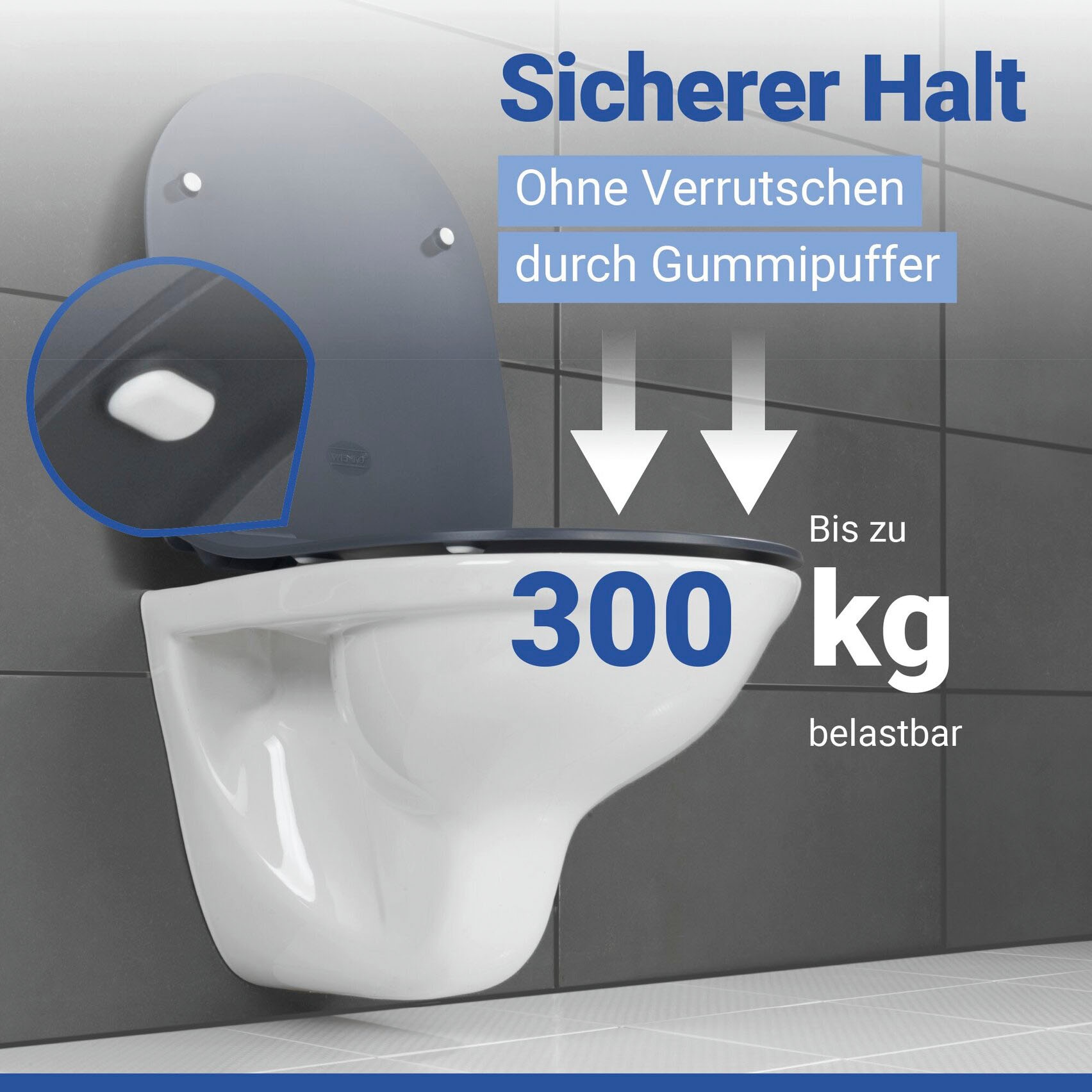 WENKO WC-Sitz »Sedilo matt Schwarz« 1 Stk. tlg. aus Duroplast, mit Absenkautomatik