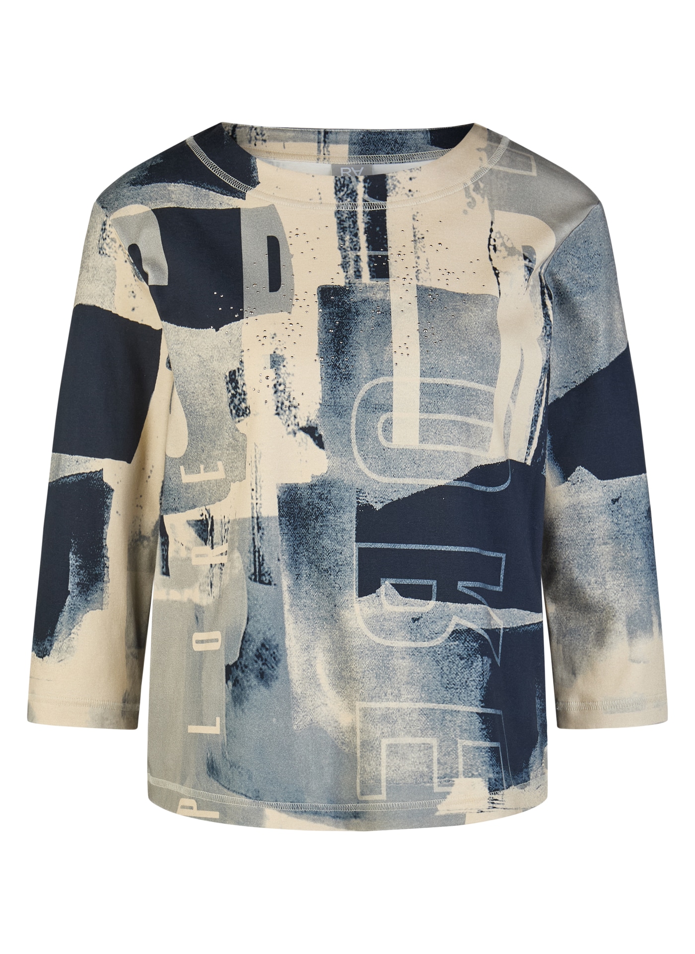 Rabe T-shirt à manches 3/4 Avec motif graphique et détails pailletés