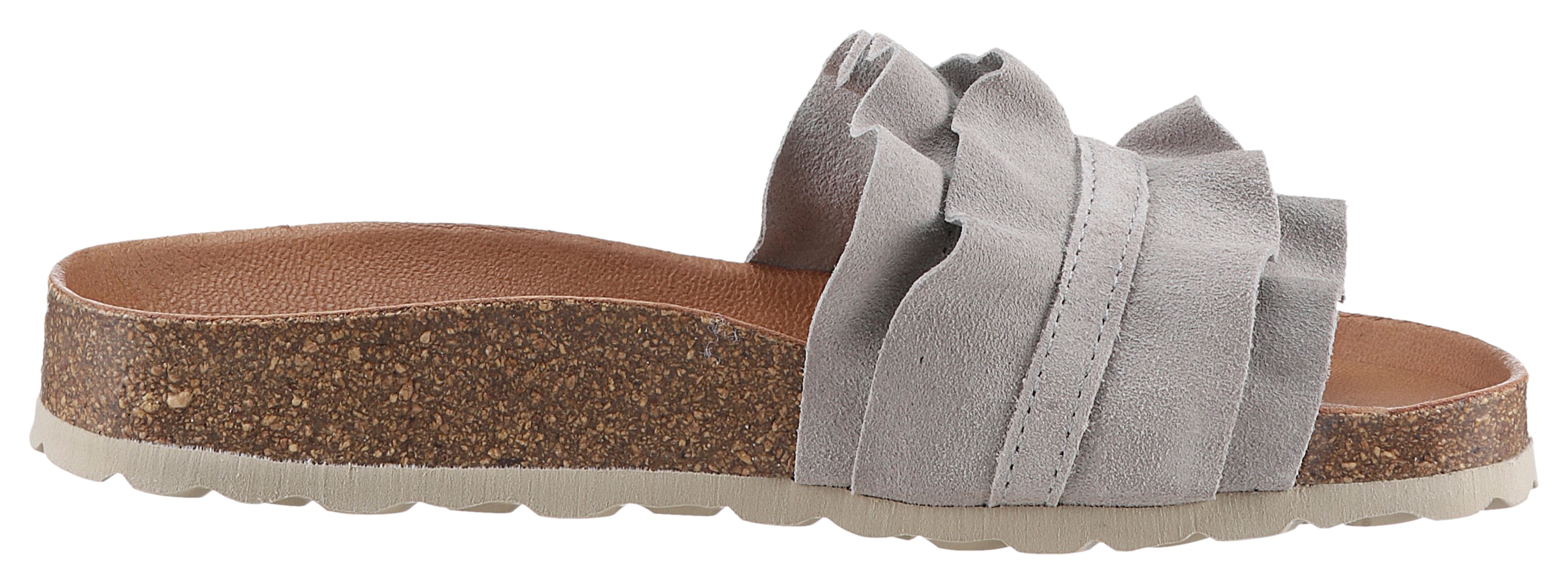 VERBENAS Pantolette »Rocio Roda«  chaussure d'été, plate avec languettes en tissu ondulé