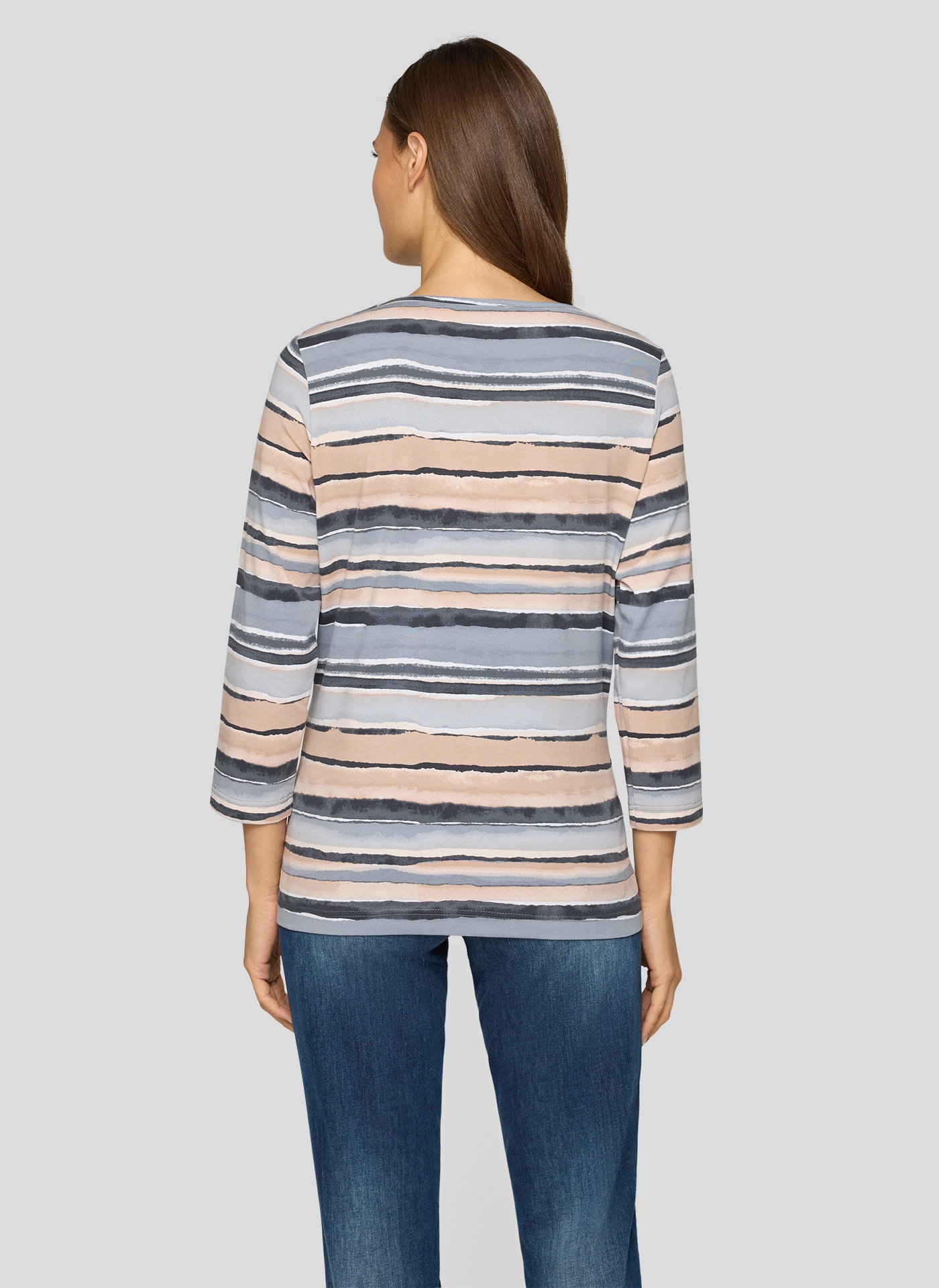 Rabe T-shirt à manches 3/4 in Streifen-Optik