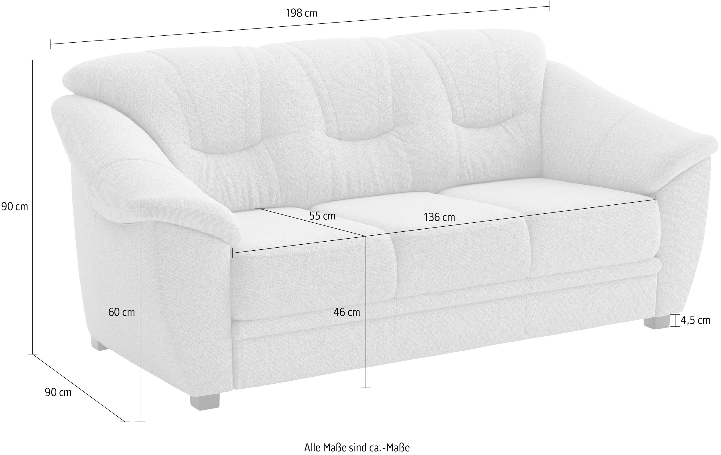 sit&more 3-Sitzer »Savona« mit Federkern