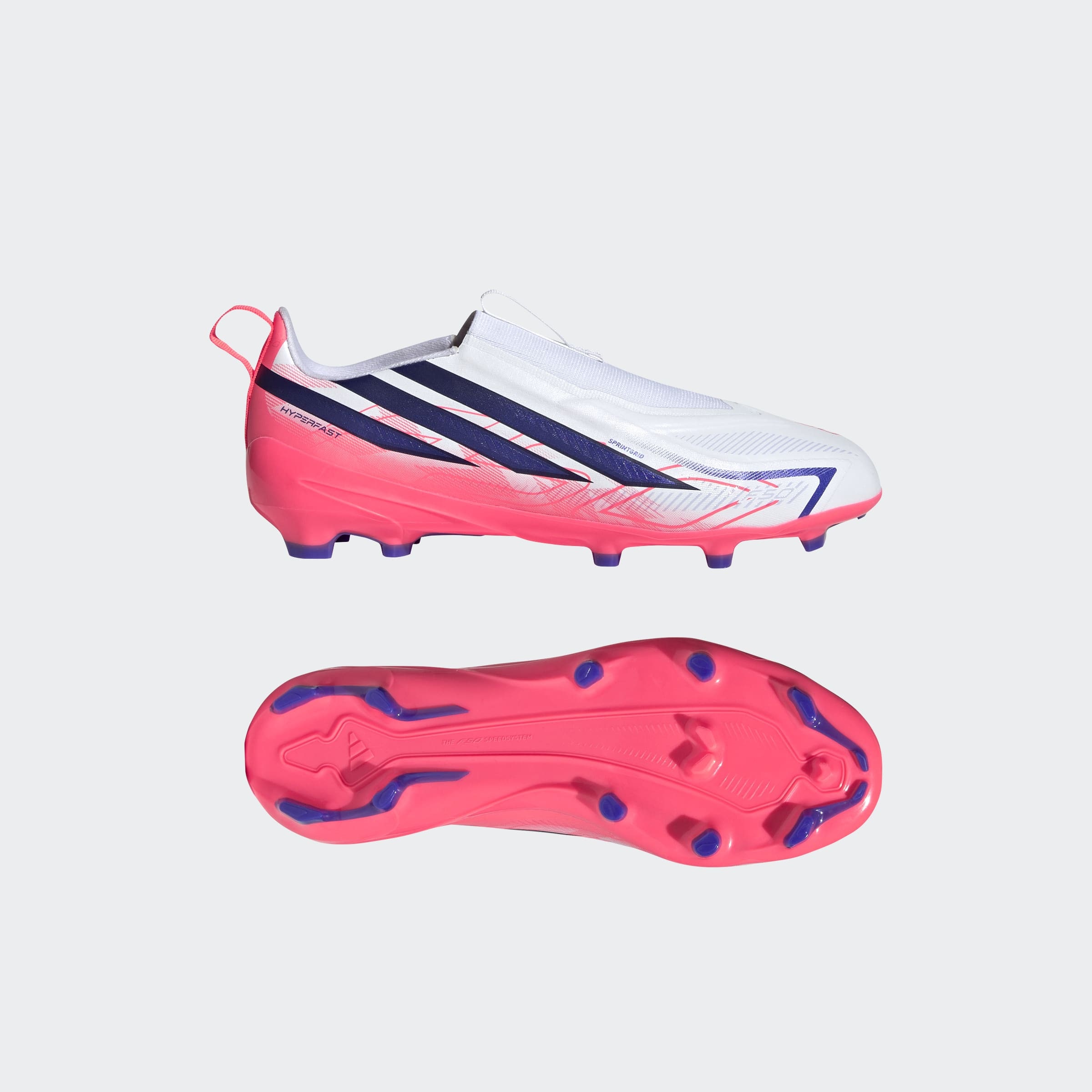 adidas Performance Fussballschuh »F50 HYPERFAST LEAGUE KIDS , FESTE BÖDEN, OHNE SCHNÜRSENKEL«  Aussensohle für Rasen und feste Böden, für Jugendliche & Kinder
