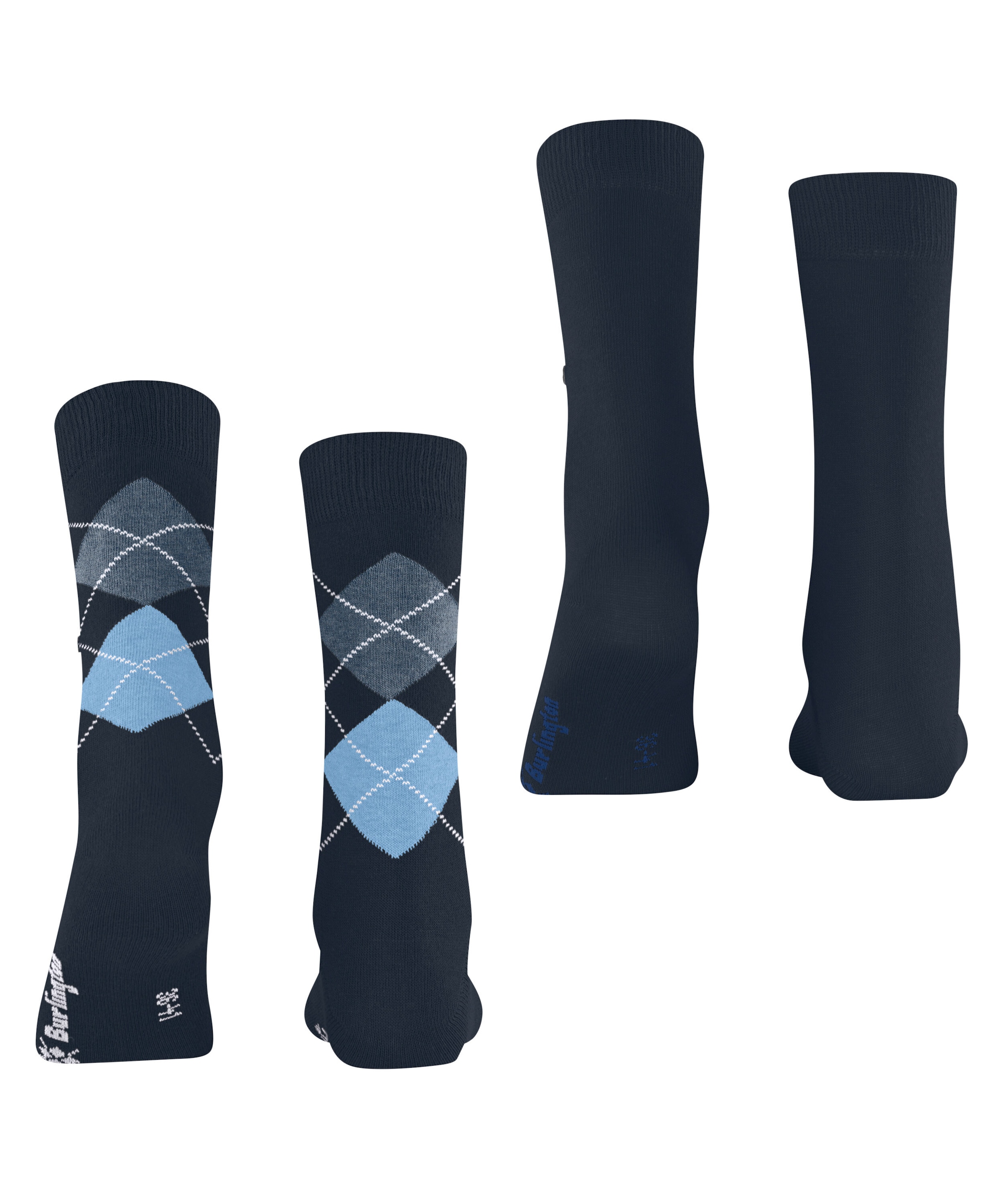 Burlington Chaussettes »Everyday Mix« 2 paires,  taille unique 36-41, uni et motif argyle