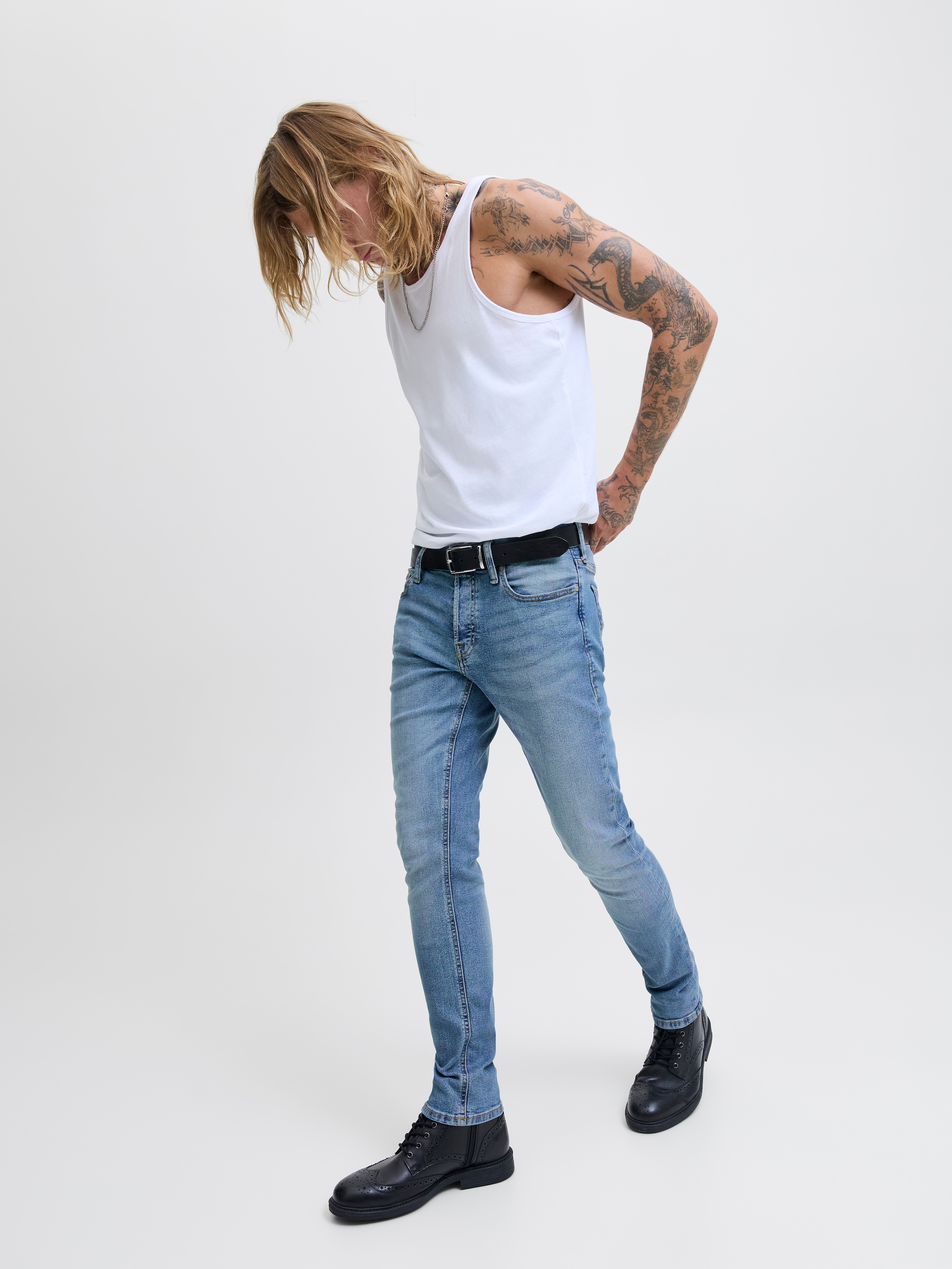 Jack & Jones »JJIGLENN Jeans mit schmaler Beinform und Stretch für Komfort« Denim/Jeans, modisch, slim fit, Baumwollmischung