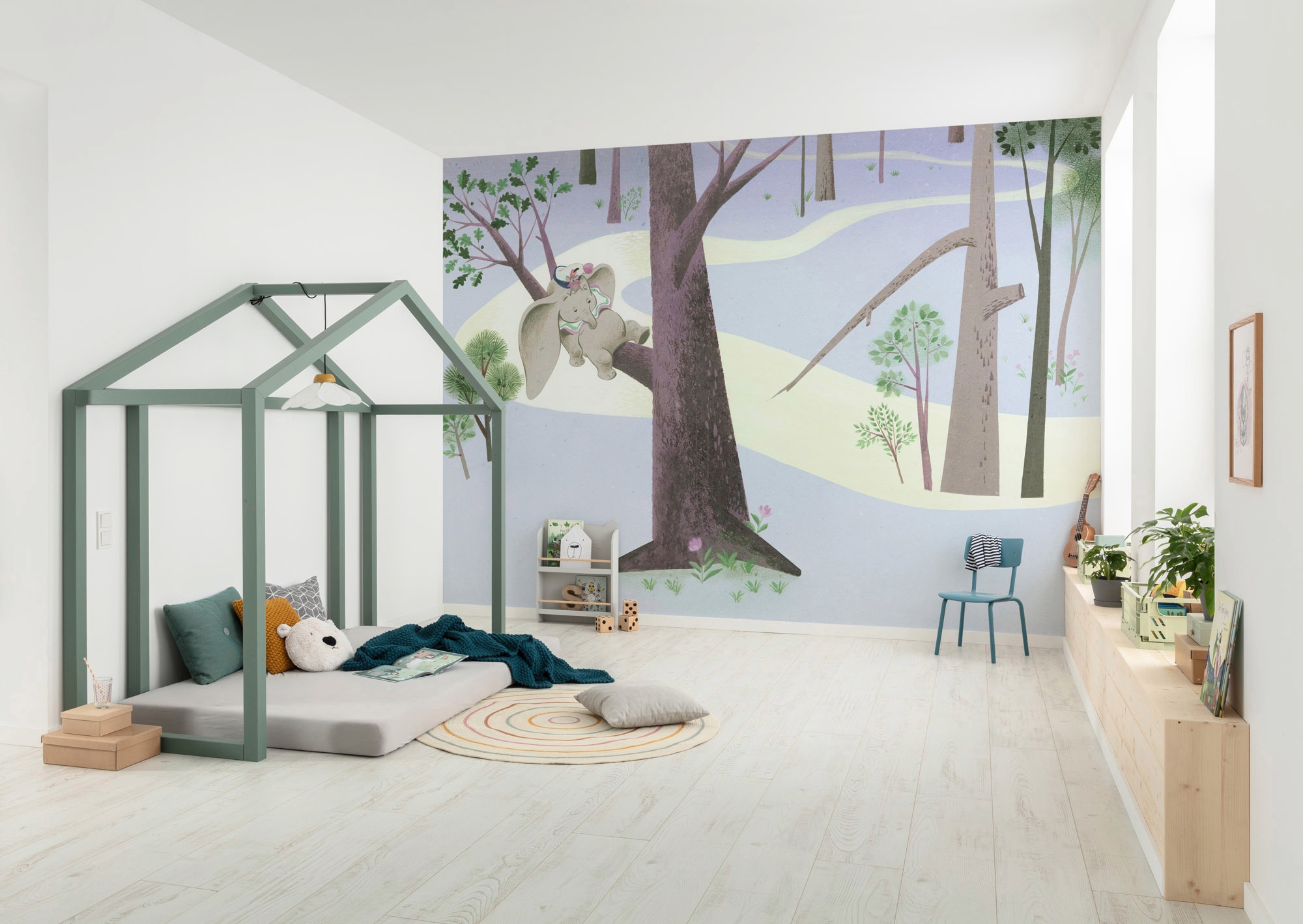 Komar Vliestapete »Digitaldruck Vlies -  Dumbo Sleep on Tree - Grösse 400 x 280 cm« bedruckt glatt Kinderzimmer