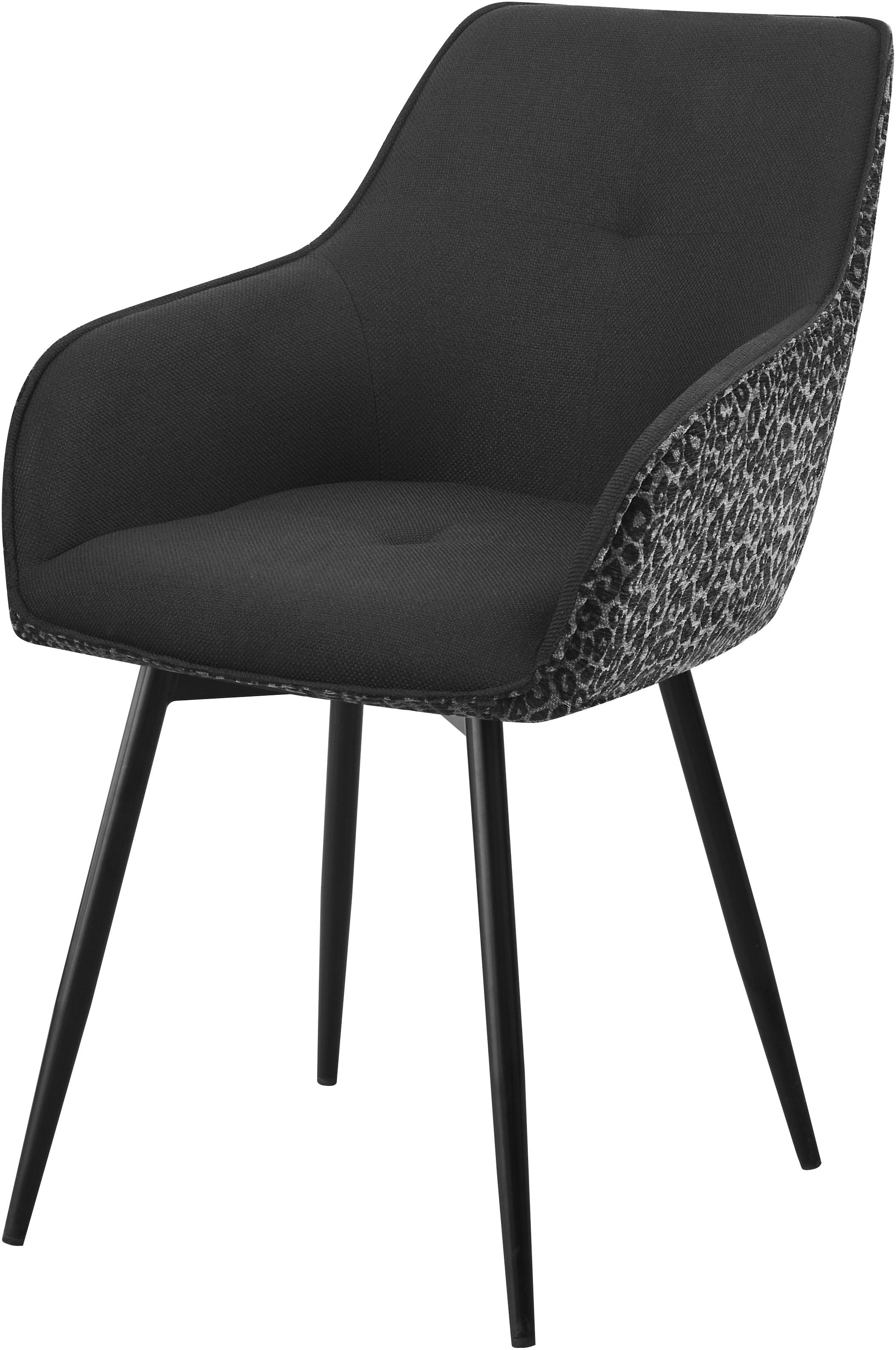 GOODproduct Chaise de salle à manger »Lincoln« (Ensemble) 2 cuismoderner Stuhl mit Leopardenlook, Webstoff und 360°-Drehfunktion