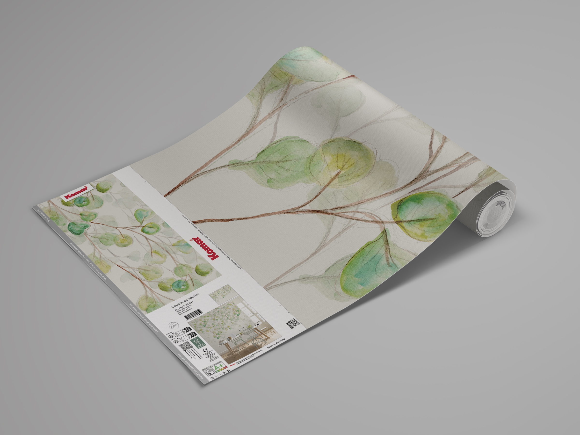 Komar Fototapete »Komar Vlies Fototapete - Douche de Feuilles - Grösse 300 x 250 cm« bedruckt glatt