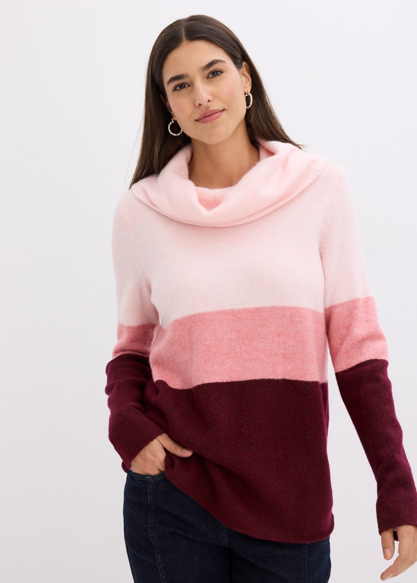 bonprix Rollkragenpullover »Rollkragenpullover« mit Elasthan-Anteil, mit Wasserfallkragen, lockere Passform