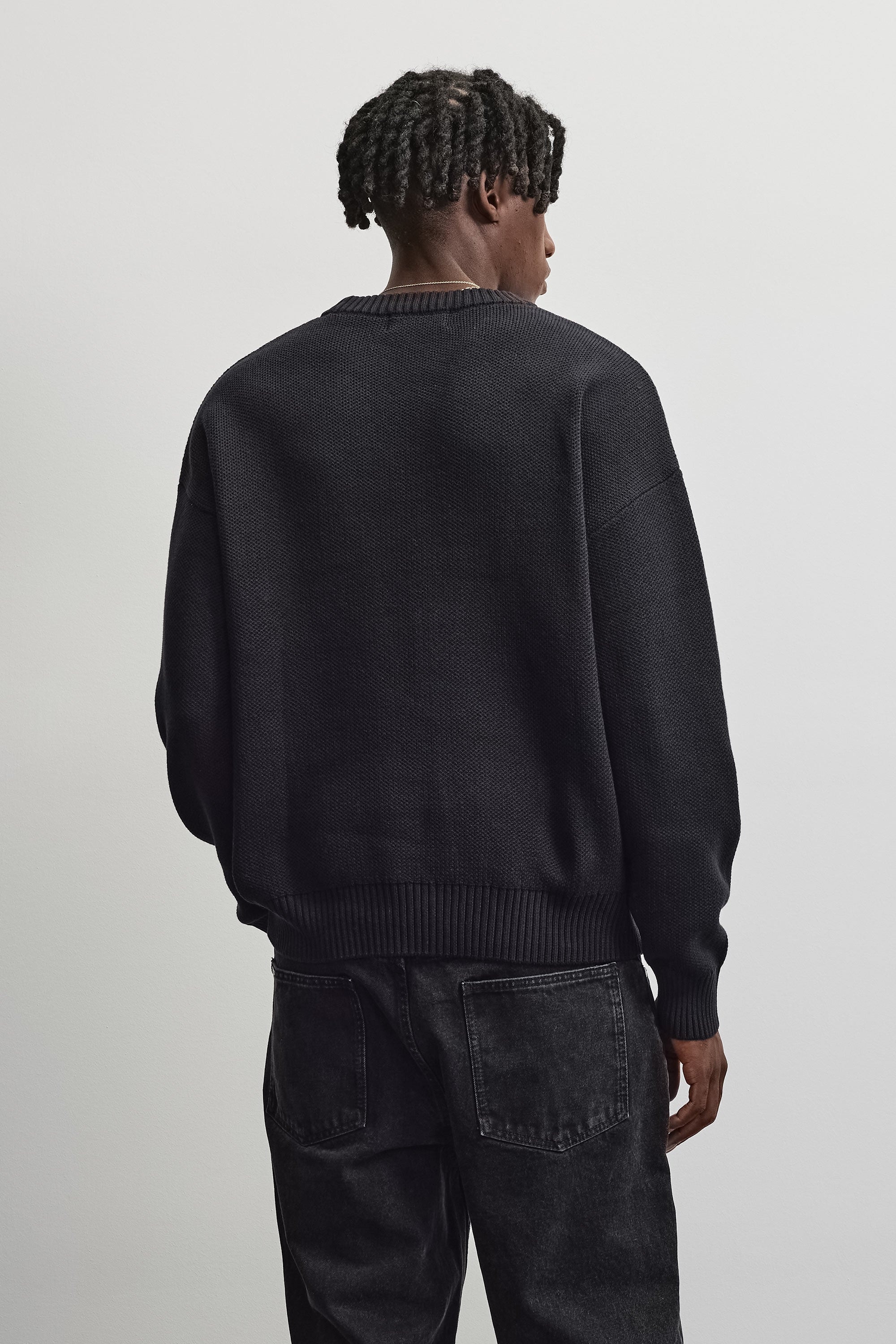 PEGADOR Pull à col rond »Logo Oversized Knit Sweater« mélange de coton, oversize