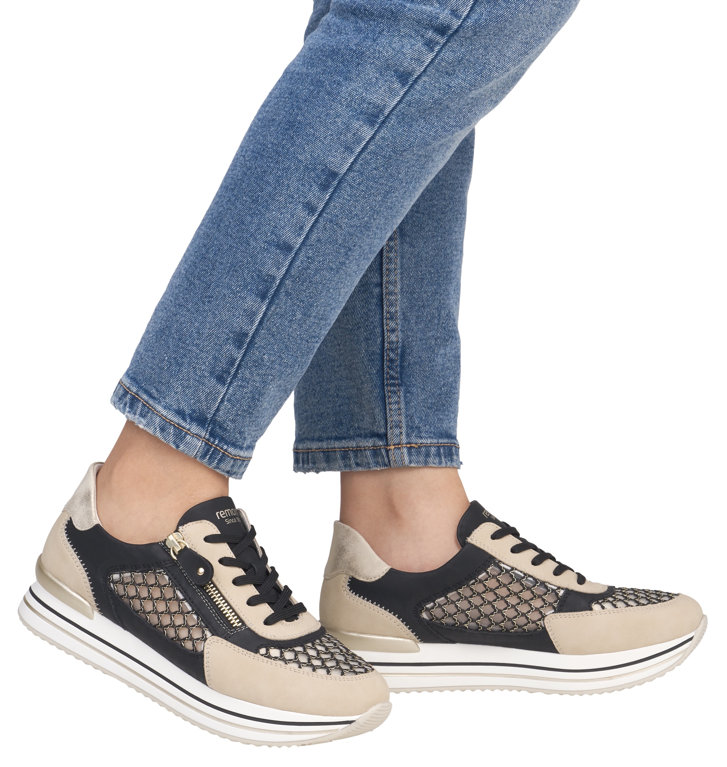 Remonte Plateausneaker  , Freiezitschuh, Halbschuh, Schnürschuh, vegan, Kontrastbesatz