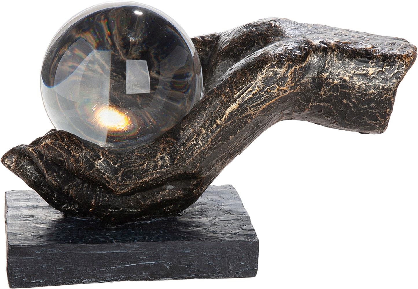 GILDE Skulptur »Skulptur Hand; Kugel Erkenntnis bronzefarben« Erkenntnis Weisheit Lebensweg Philosophie Inspiration