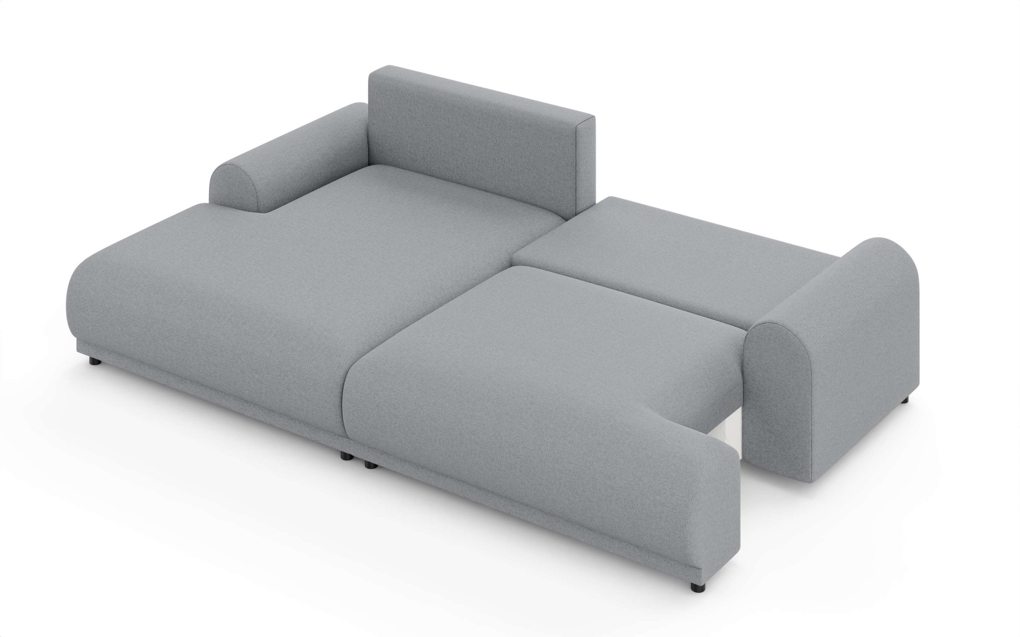 INOSIGN Canapé d'angle »Marsby, mit Bettfunktion und Bettkasten, Masse: B/H/T 242/65/145 cm« L-Form mit Wellenunterfederung, Recamiere links oder rechts bestellbar