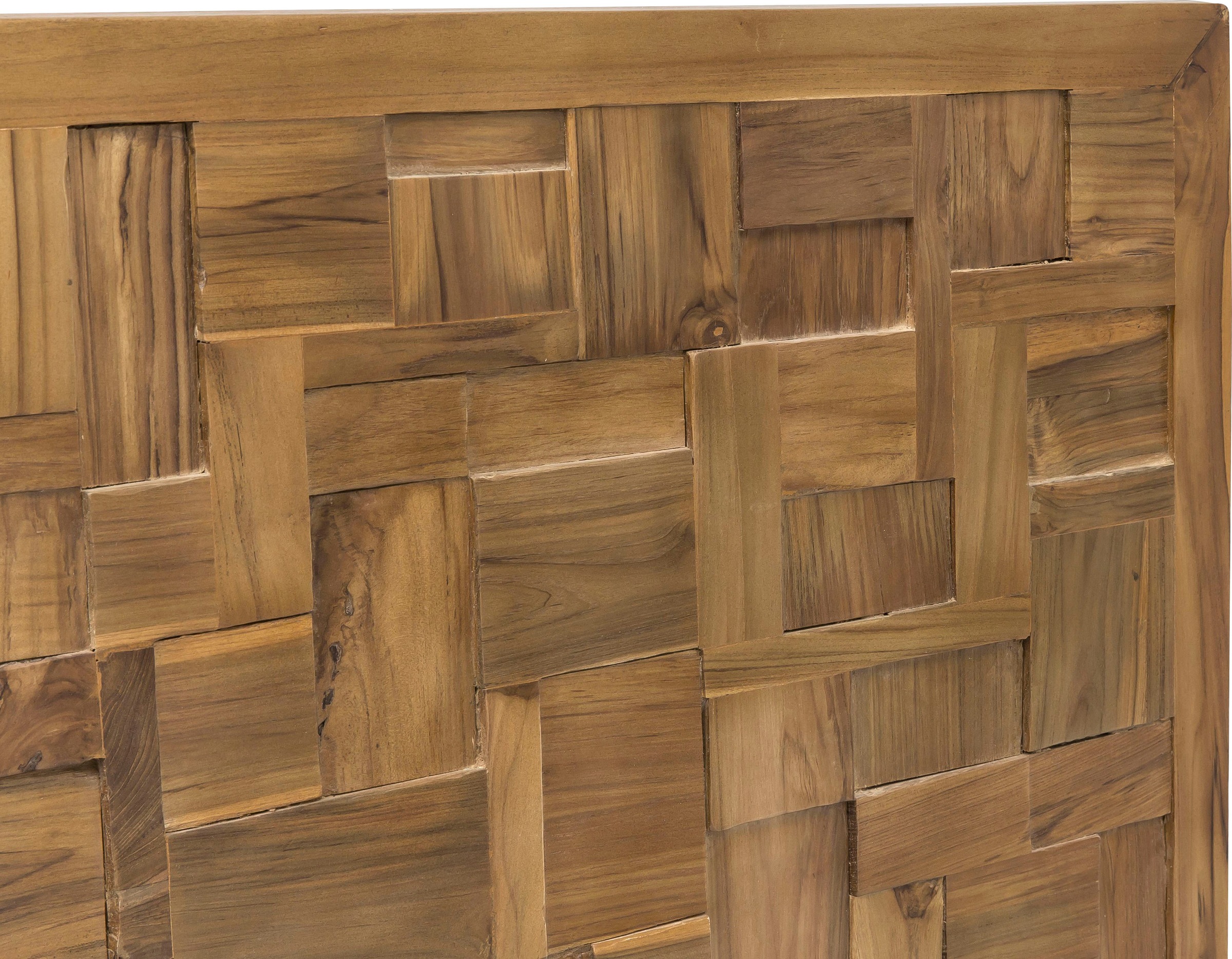 SIT Tête de lit »Burgas aus Teakholz im einzigartigen Puzzle-Design« tête de lit en bois massif de teck avec motif mosaïque design unique