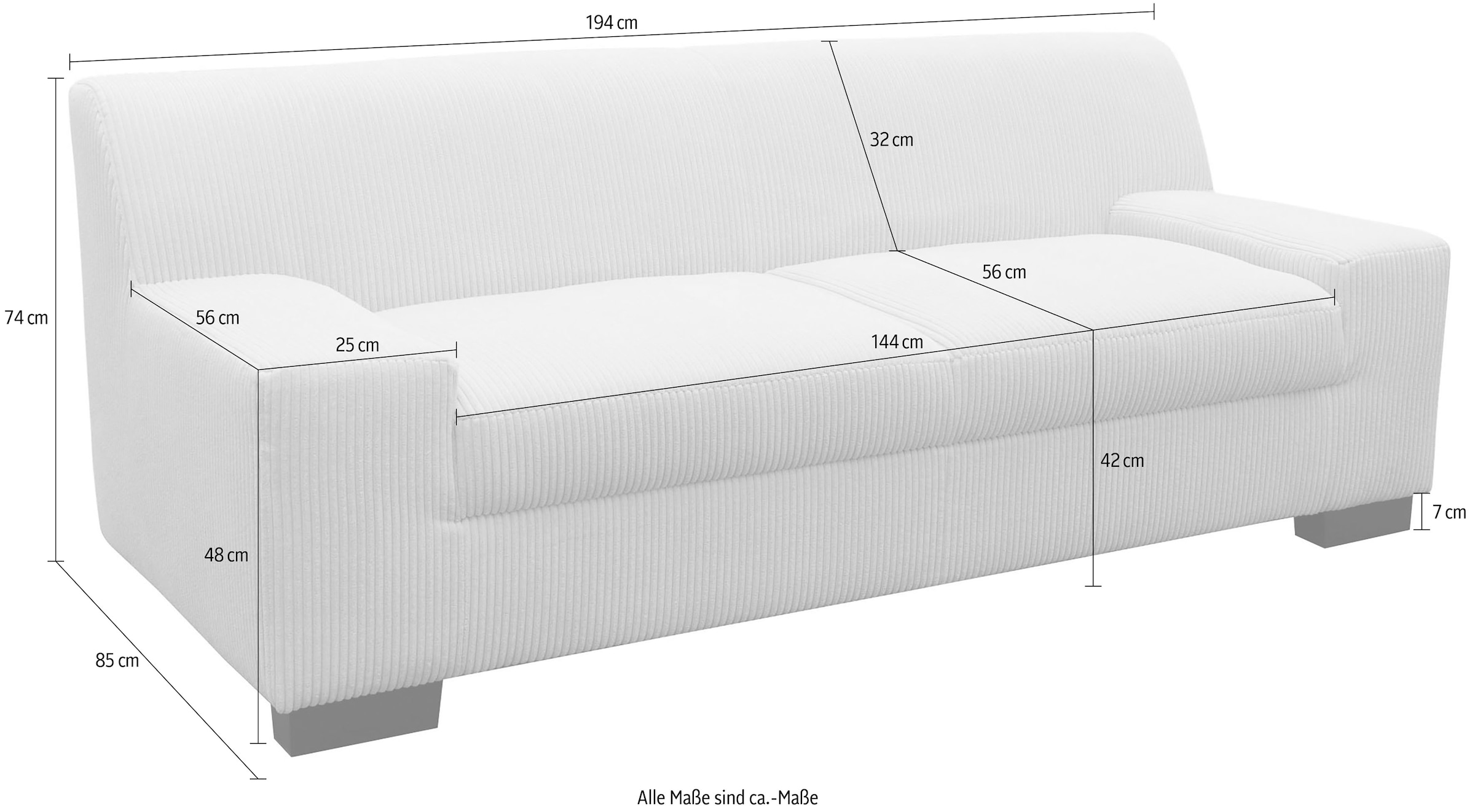 GOODproduct 2-places »Faxxe 194 x 85 cm, auch mit Schlaffunktion« en tissu d'ameublement doux et facile d'entretien