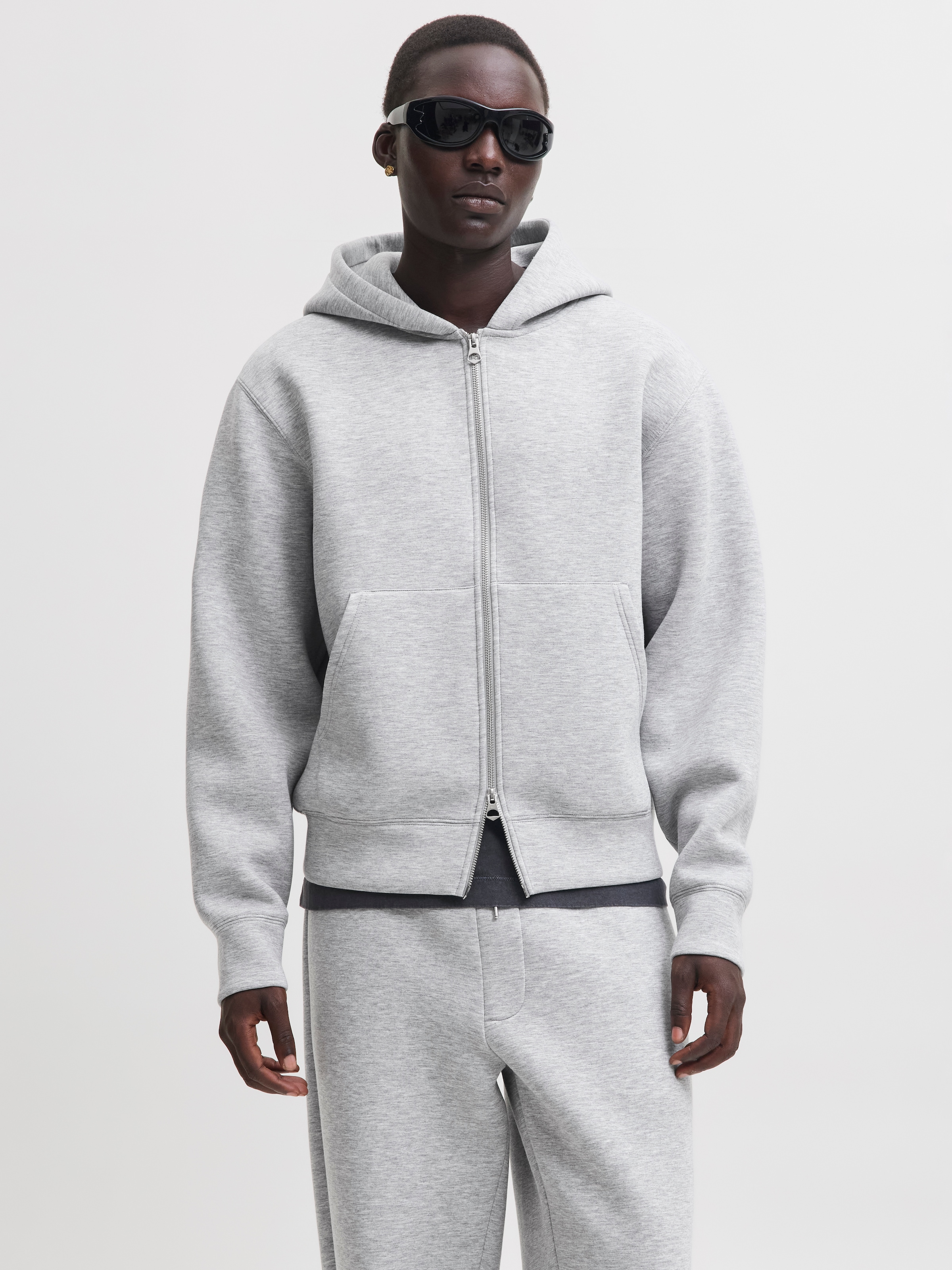 Jack & Jones Sweat à capuche »JCOLEGACY SWEAT SCUBA ZIP HOOD NOOS« mélange de matières, coupe ample