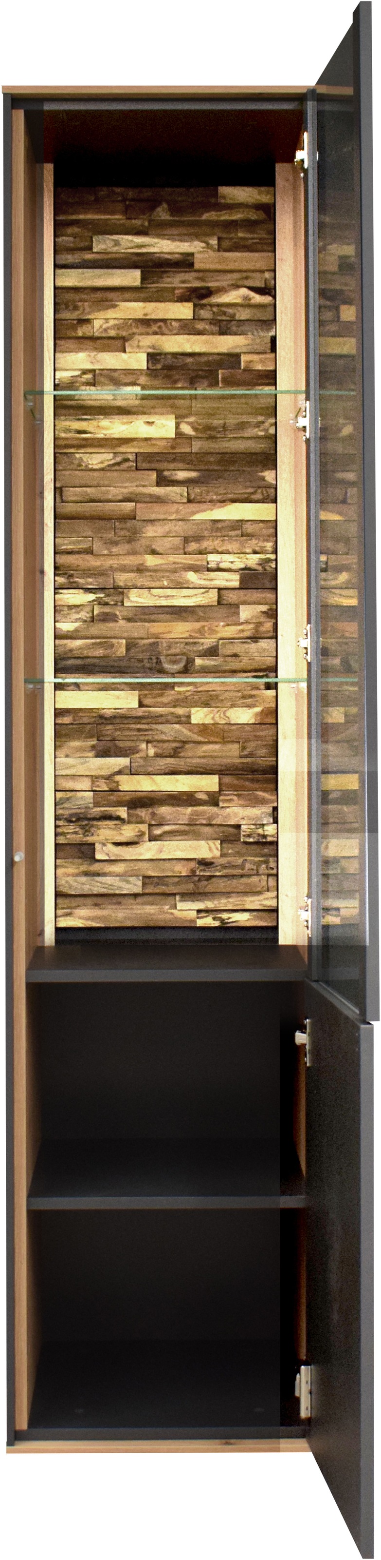 Mäusbacher Standvitrine »Faro« Faro Standvitrine: B 43 cm, Holz/Glas-Tür, LED-Licht, Push to open.