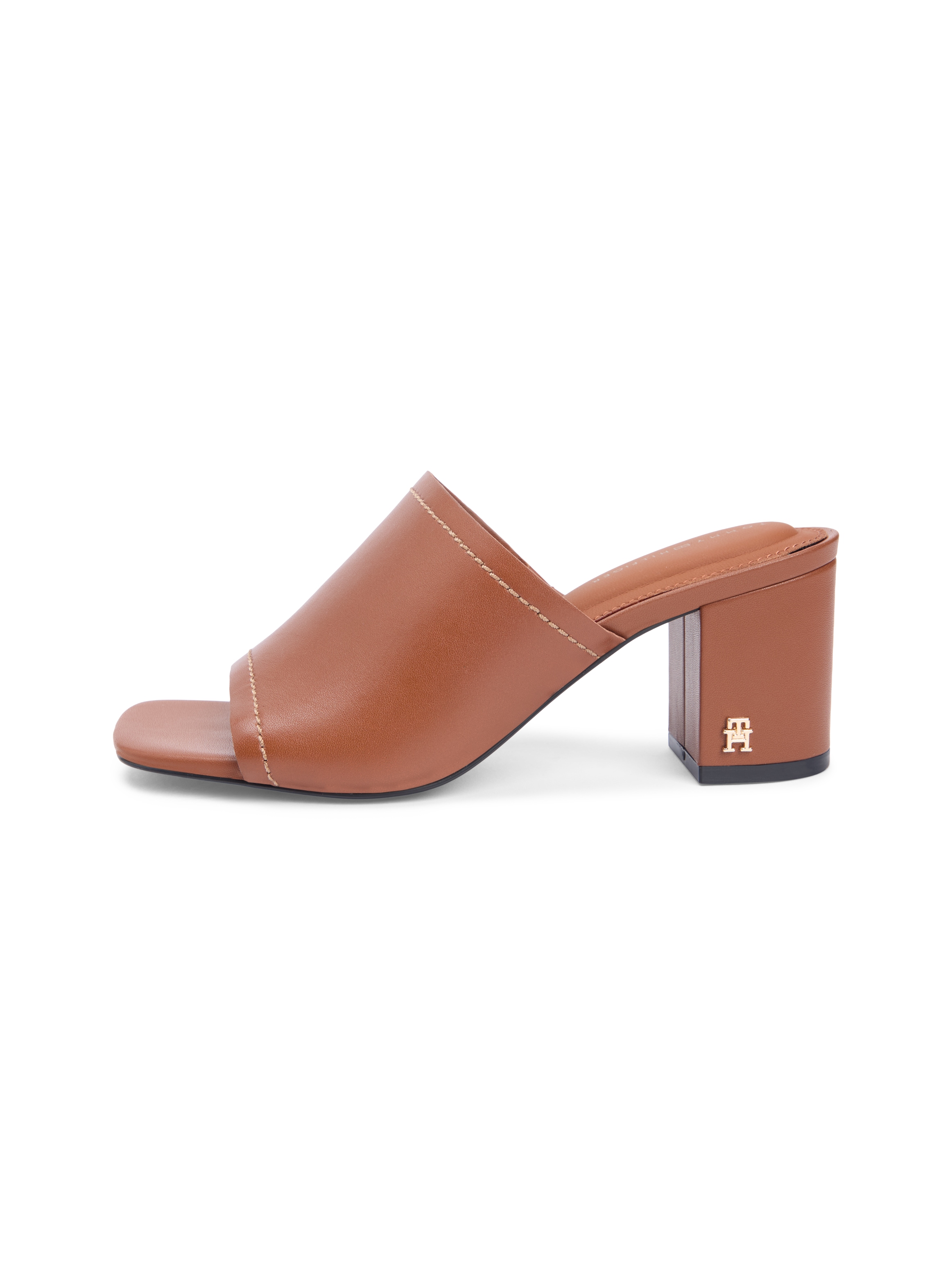 Tommy Hilfiger Pantolette »TH BLOCK HEEL MULE LTH«  Chaussure d’été, chaussure business avec bride douce