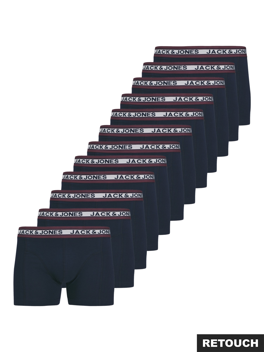 Jack & Jones Trunk »JACSOLID   Stretchkomfort, elastisch, bequem mit sportlichem Look« Packung, 12 Stk. bedruckt, modisch, eng anliegend, Baumwollmischung, Bündchen