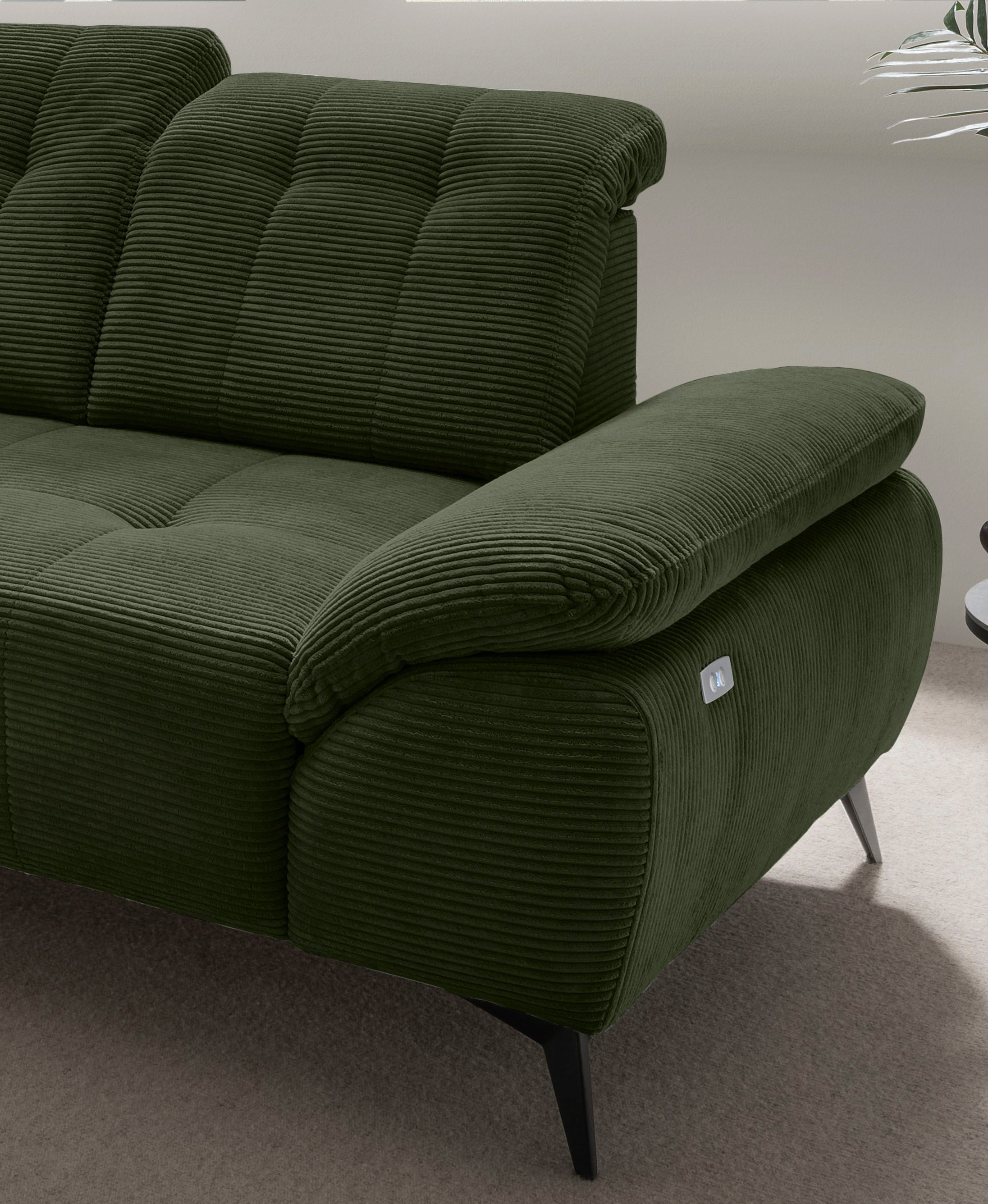 Home affaire Ecksofa »Lazio modern und bequem, schmale Armlehnen, tolle Detailverarbeitung« zwei verschiedene Fussfarben wählbar