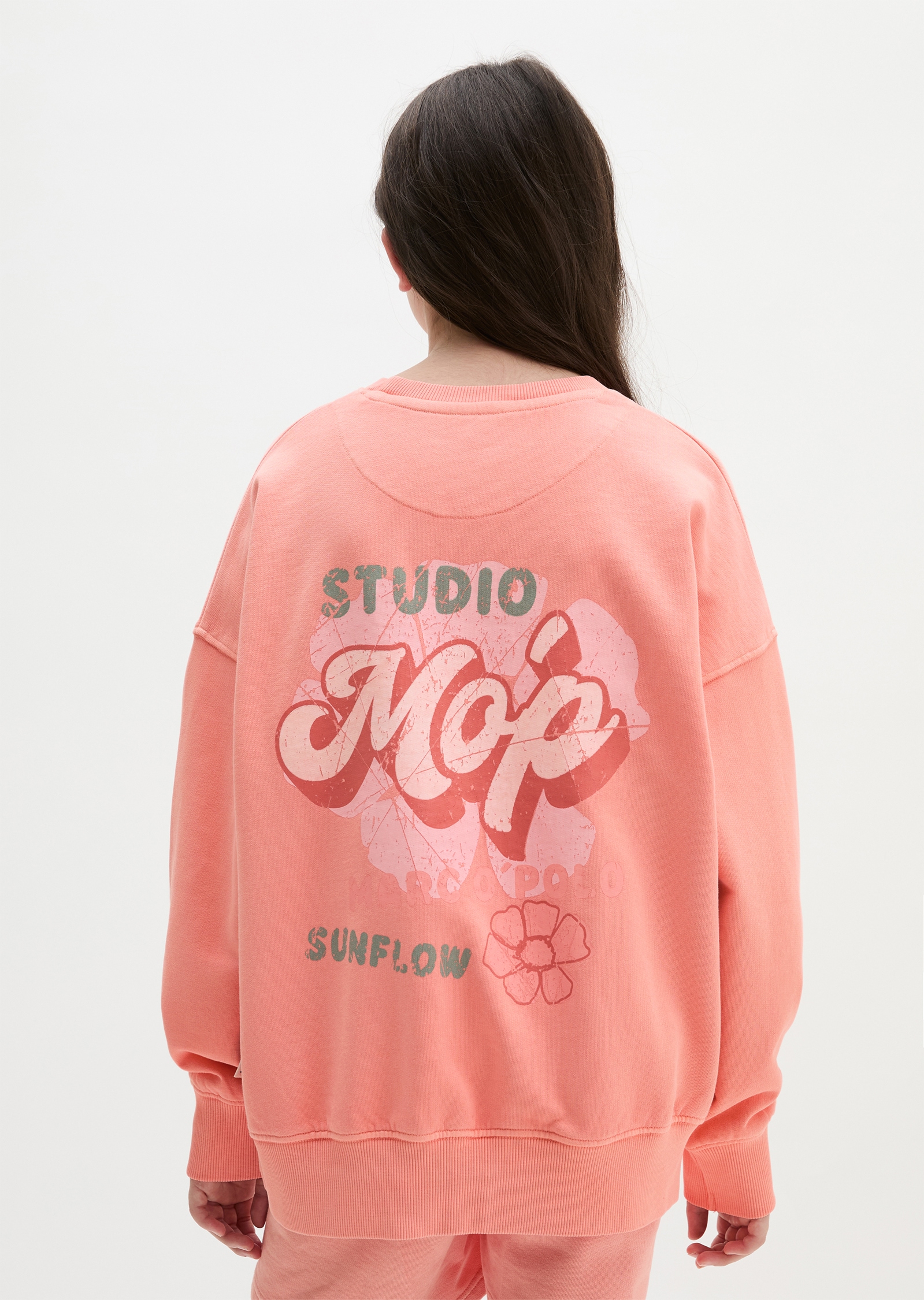 Marc O'Polo Junior Sweat-shirt , angeraute Innenseite, modischer Rückenprint, normale Passform
