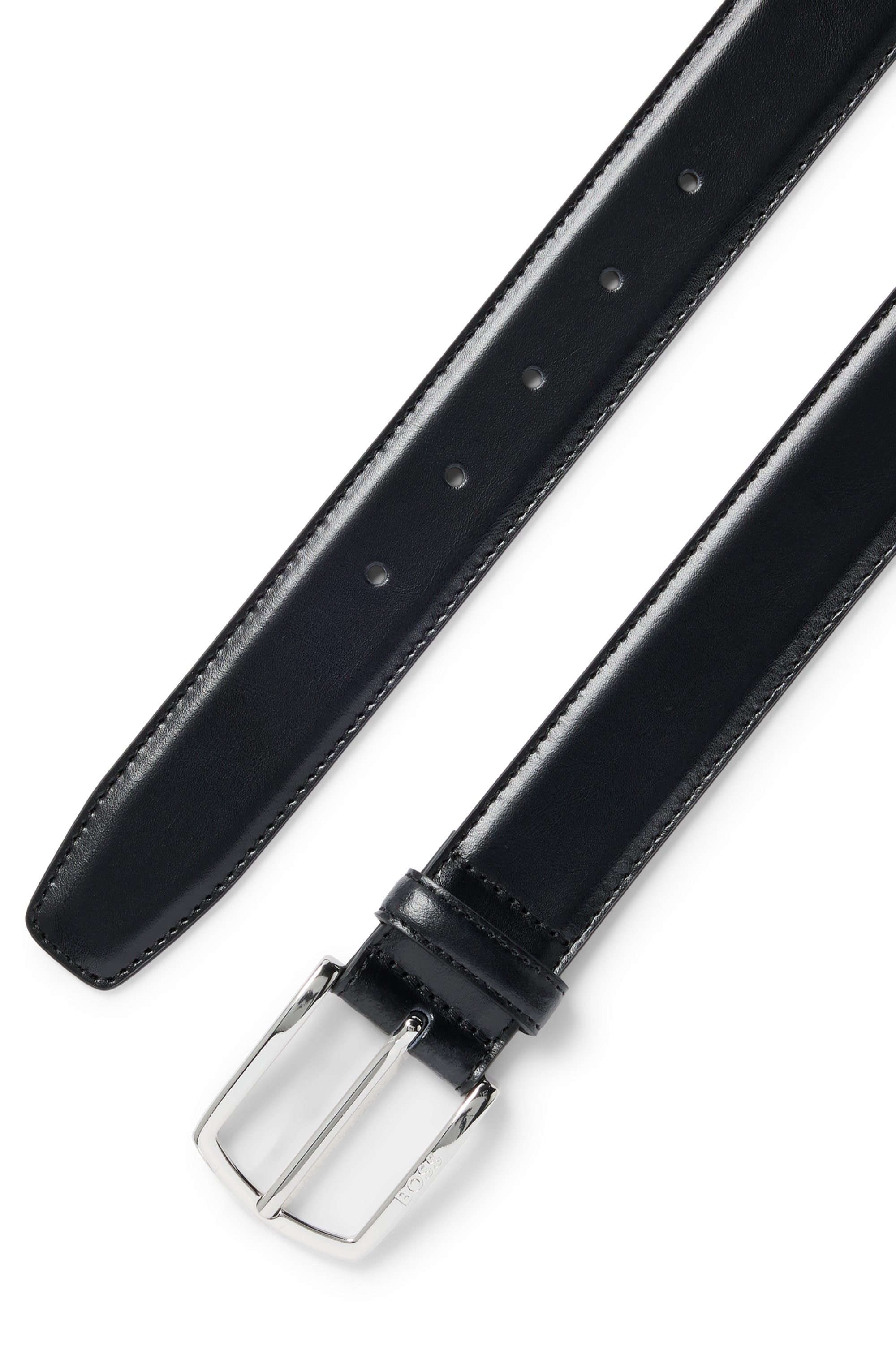 BOSS Ceinture en cuir »Claus-Tx-St_Sz35« mit Logo-Gravur am Verschluss