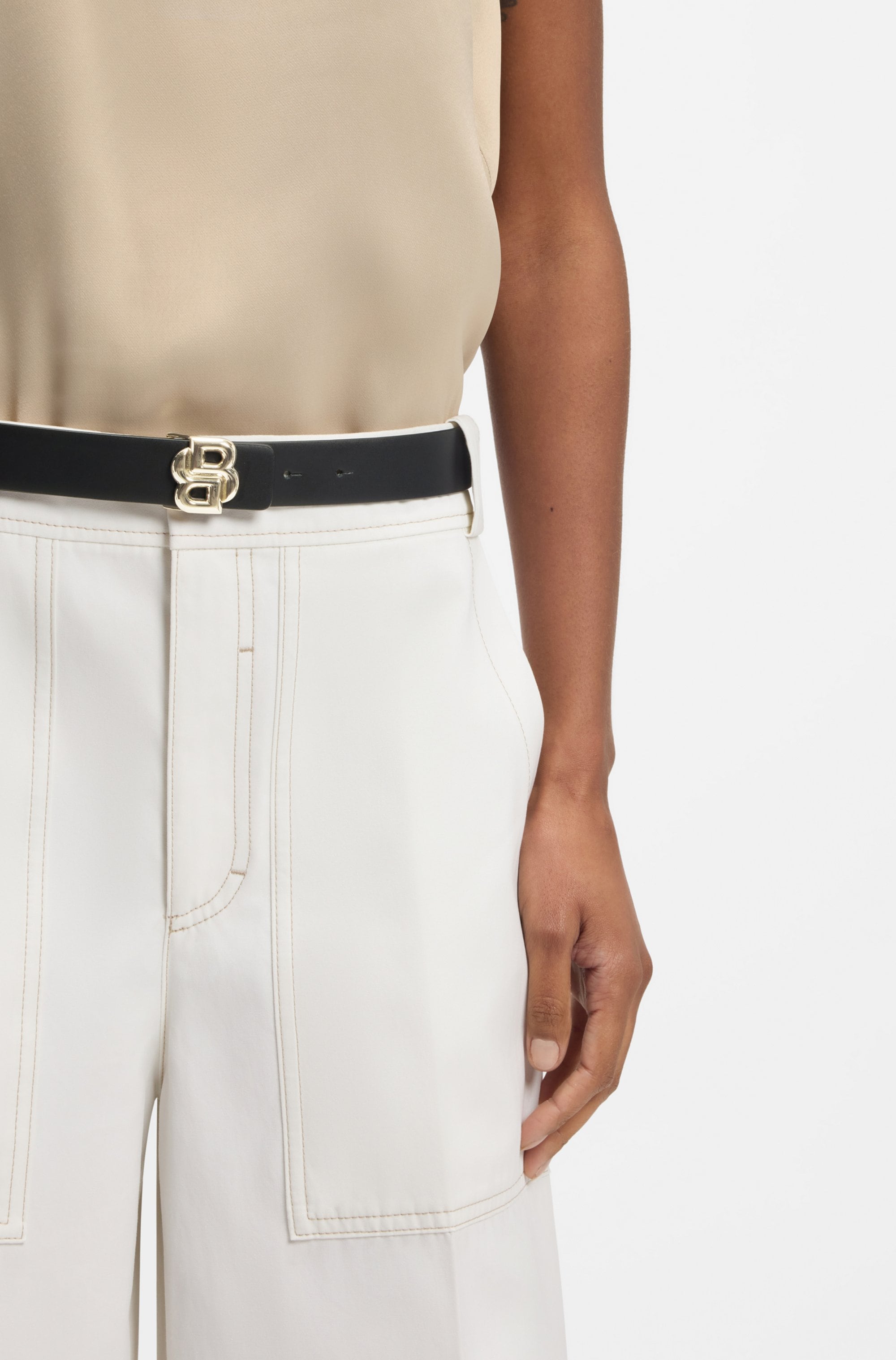 BOSS Ceinture en cuir »Icon-G Sr30« mit Double-B-Monogramm