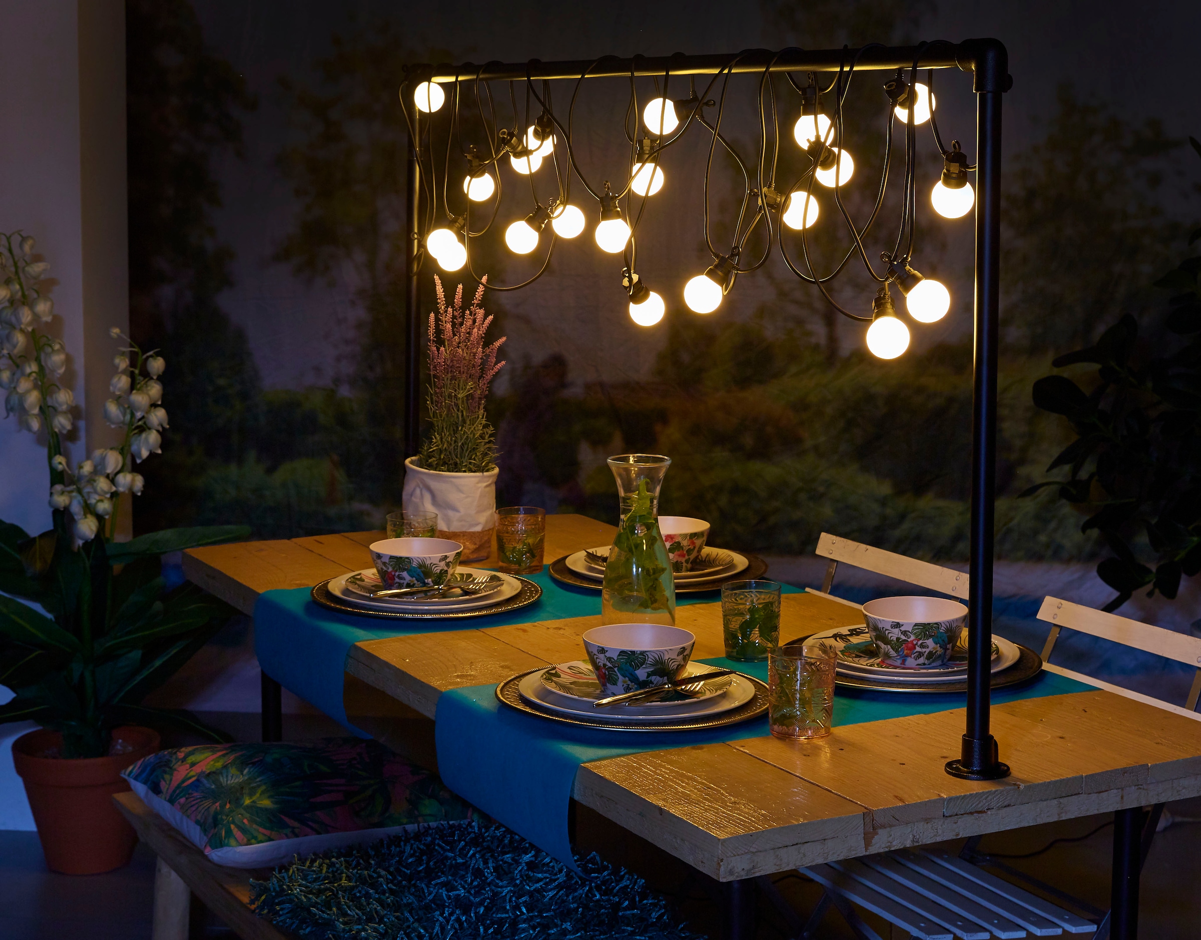 LUXFORM Lichterkette »24V-Lichterkette Honolulu - mit warmweissen LED« Überall aufhängbar, drinnen und draussen