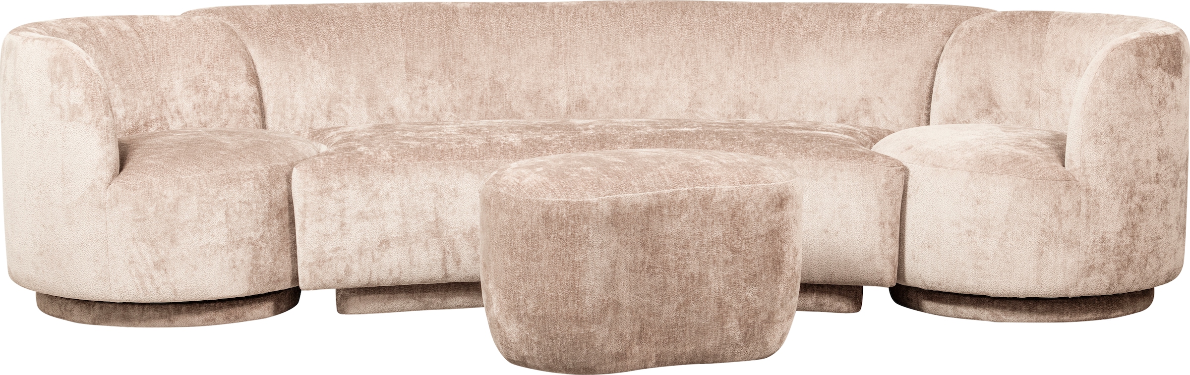 WOOOD Fauteuil pivotant »Popular Chenille-Bezug mit Drehmechanismus H 72 x B 81 x T 80 cm« Capacité de charge 100 kg, résistance maximale à l'usure, multiplex pin