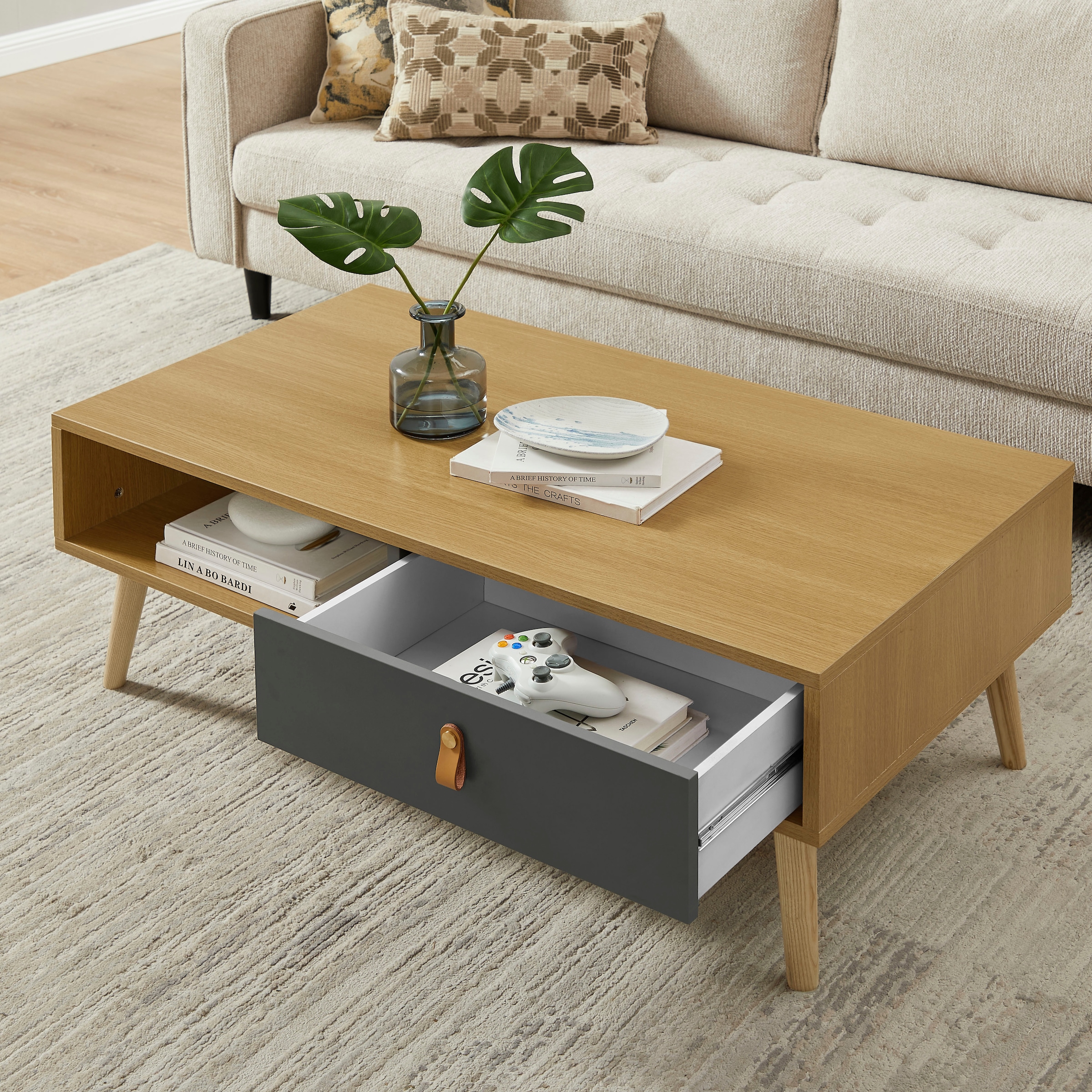 Leonique Couchtisch »Avril« Eichen-Melamin, FSC-zertifiziertem Eschenholz, Breite 110 cm