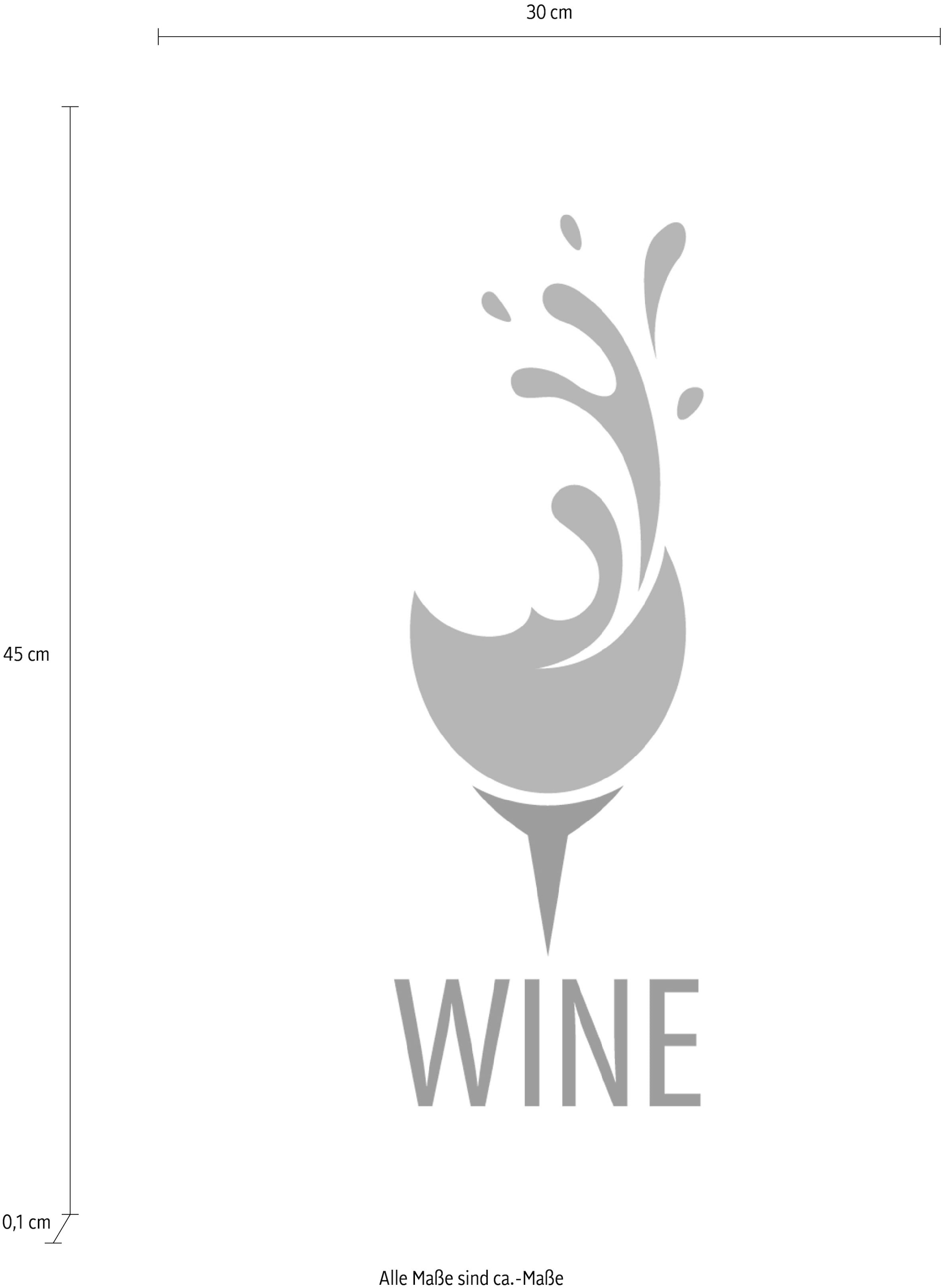 queence Objet de décoration murale »WINE« Stahlschild, Blechschild, Spruch, Witzig, Wanddeko, retro, 20x30cm