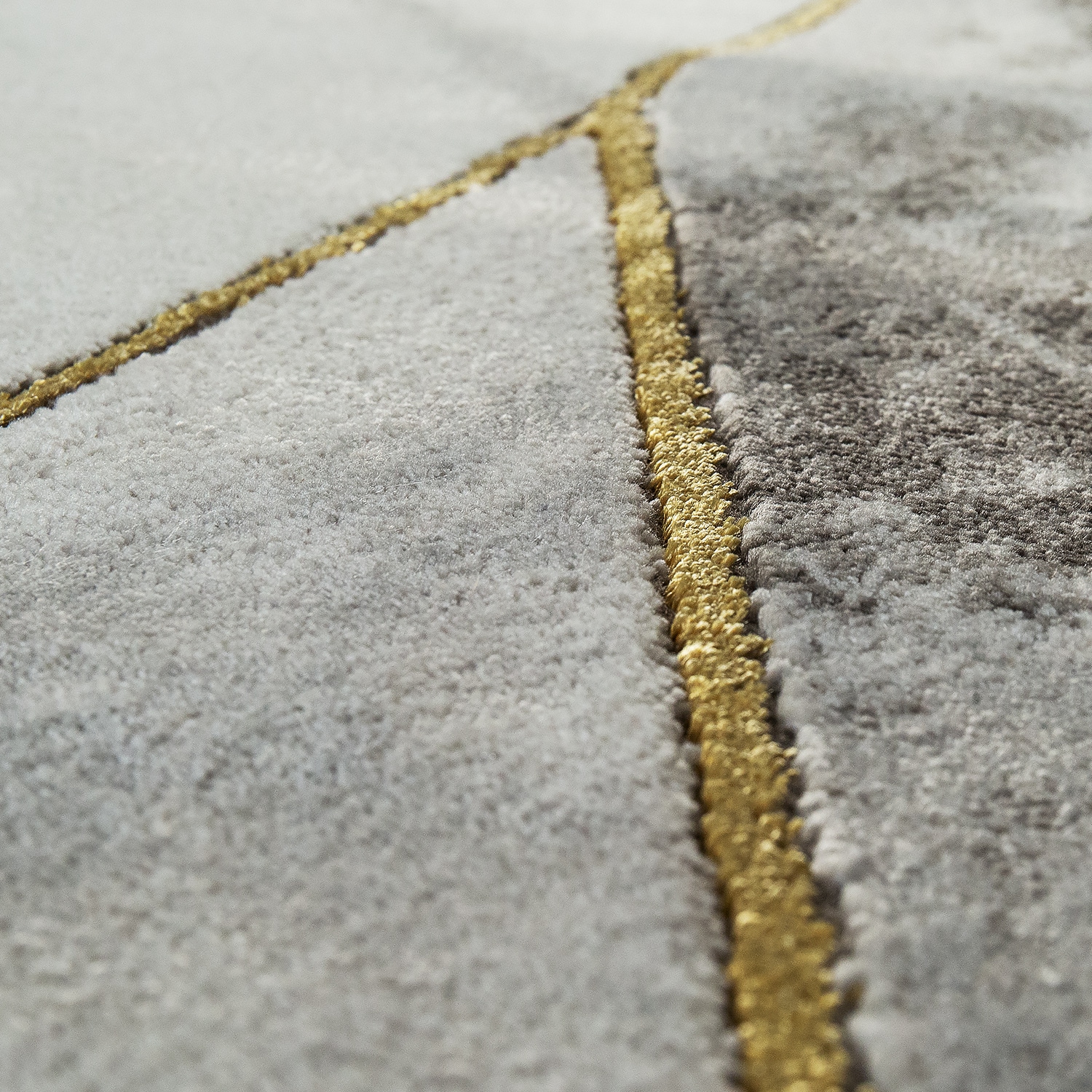 Paco Home Teppich »Kraft 525« rund 15 mm Höhe Kurzflor, Marmor-Design mit Bordüre, mit gold-/silberfarbenen Akzenten