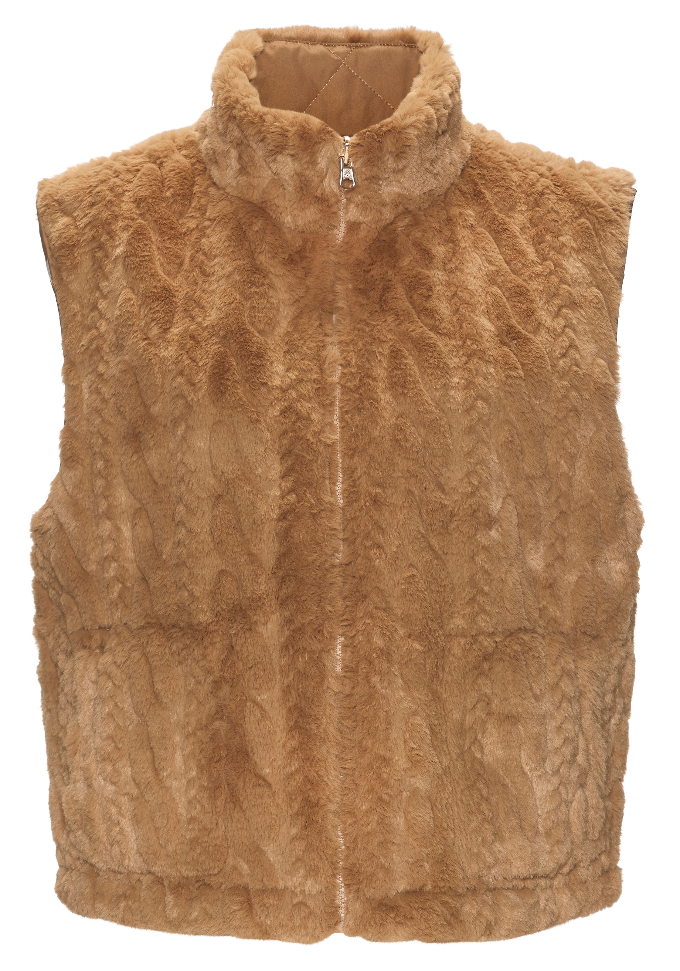 LASCANA Gilet réversible , wendbare Steppweste mit flauschigem Fellimitat