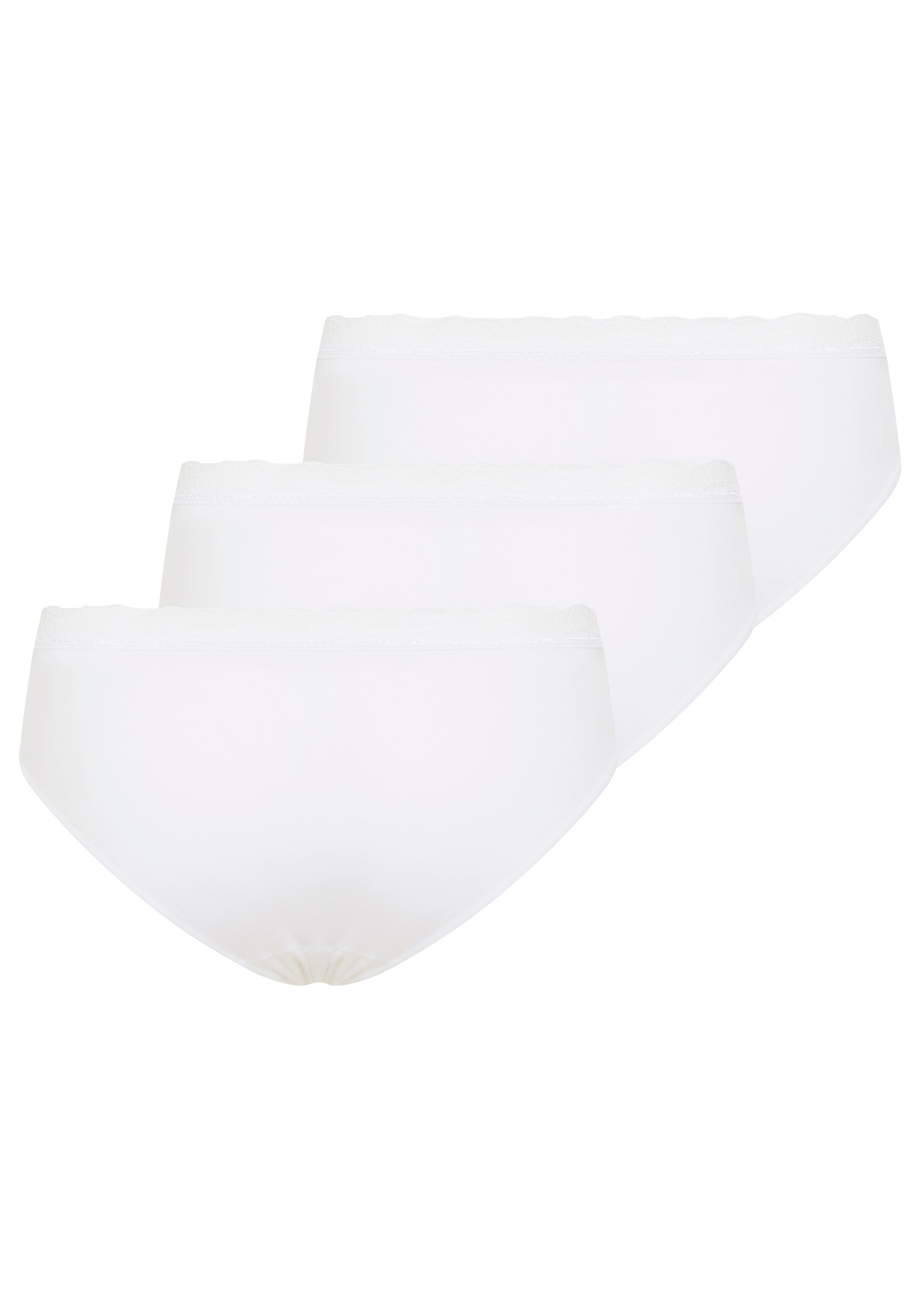 YSABEL MORA Midislip »BASIC COLLECTION COTTON WITH LACE«, mit bedecktem Schnitt und feiner Spitze